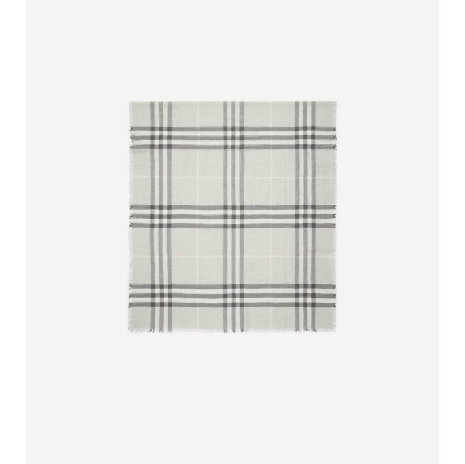 Wide Check Wool Scarf