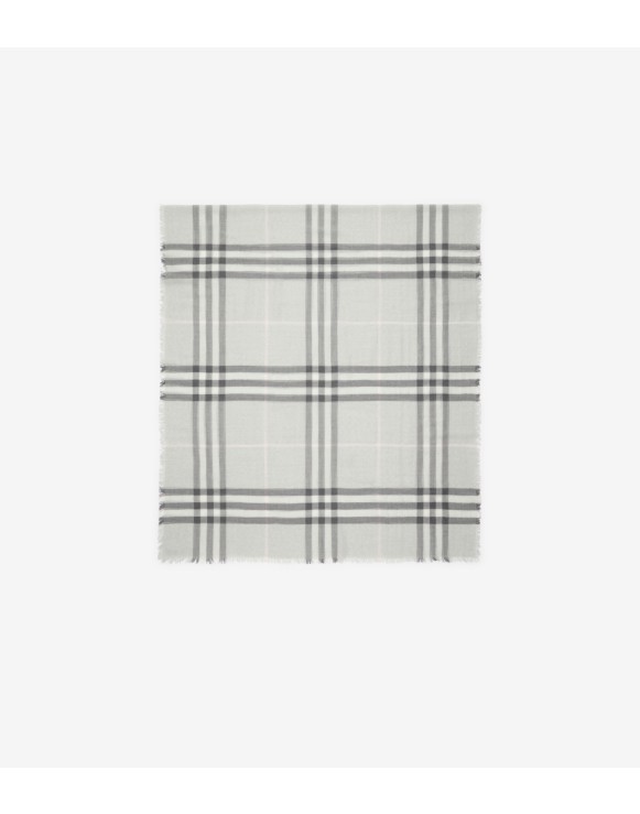 Wide Check Wool Scarf