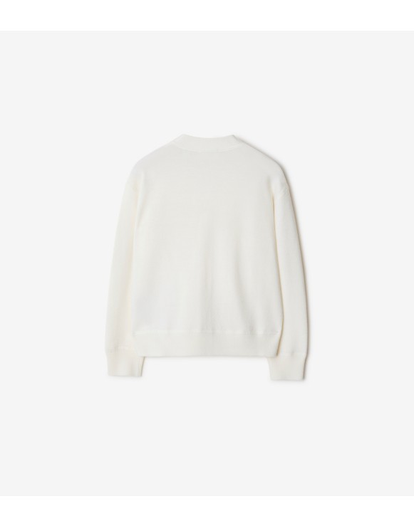 Check Label Wool Cardigan