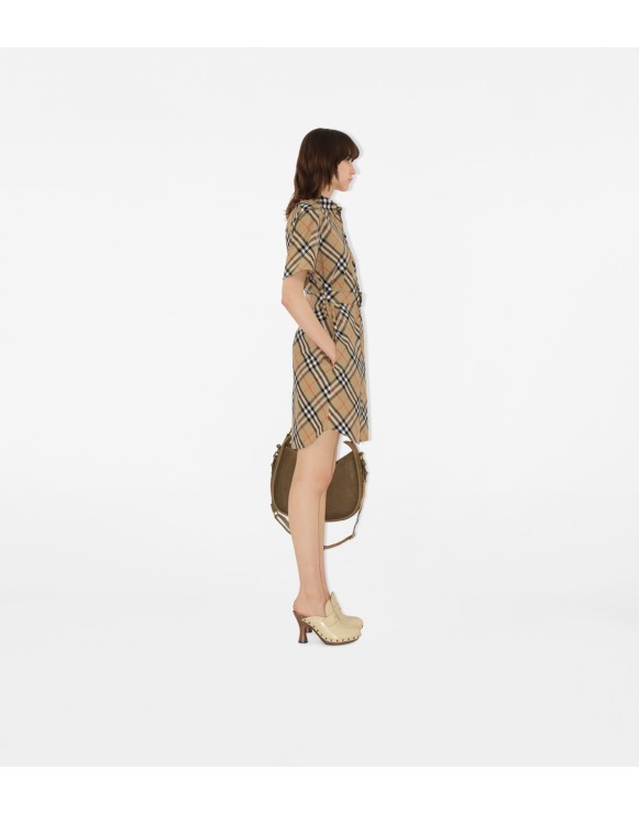 Check Cotton Shirt Dress