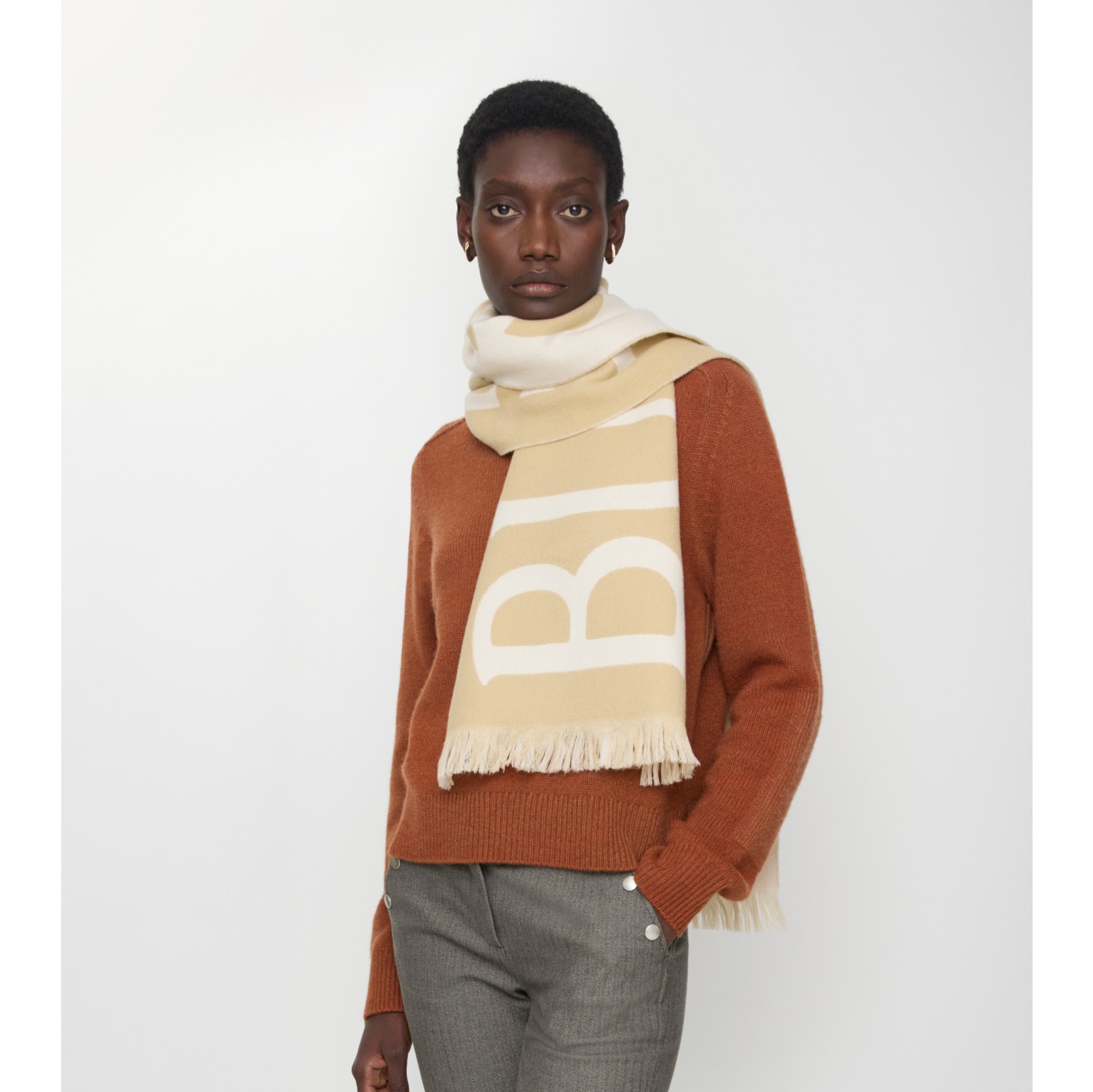 Logo Wool Scarf