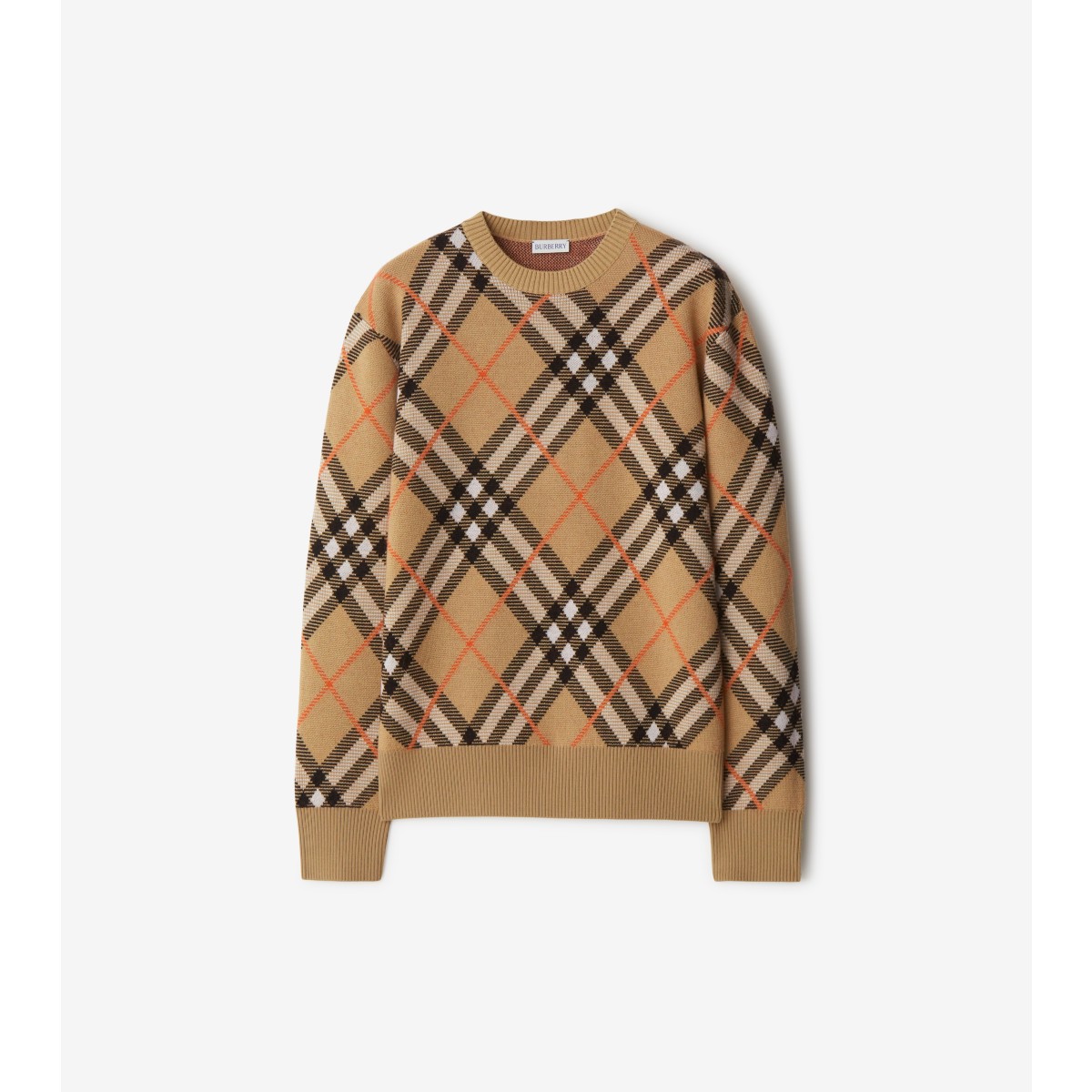 Burberry Ered Wool And Mohair Pullover Sweater In Sand