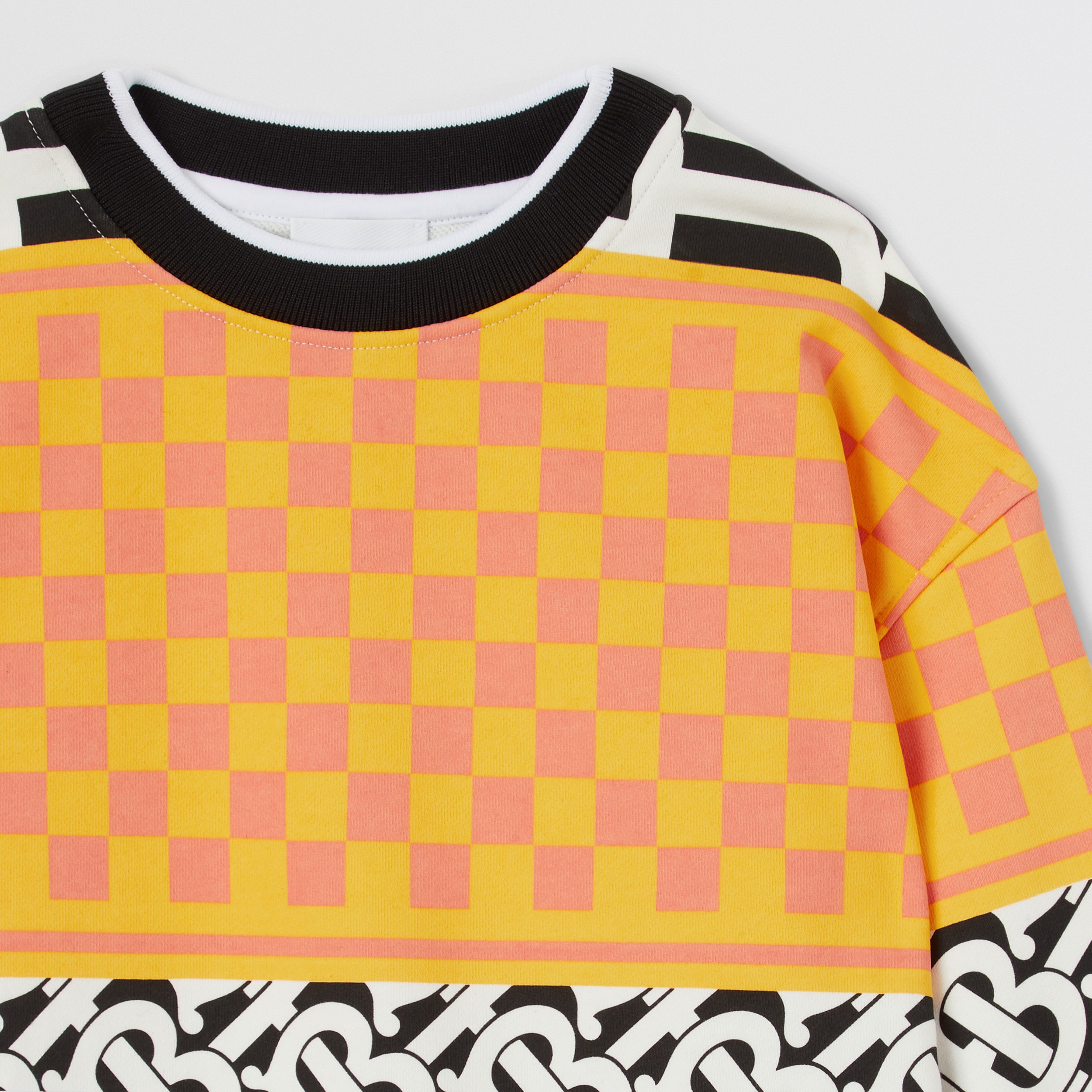 Montage Print Cotton Sweatshirt in Acid Yellow | Burberry® Official - 4