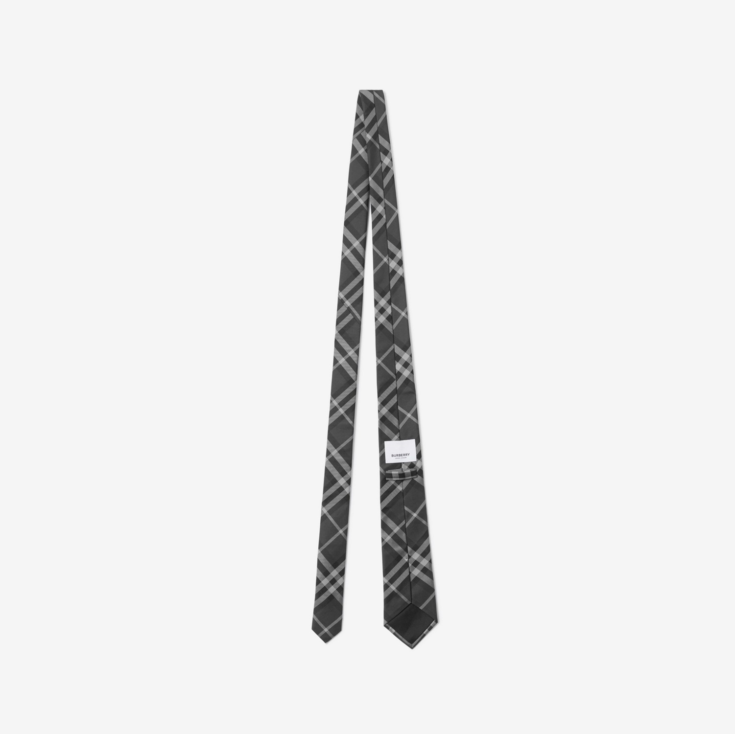 Cravatta dal taglio classico in seta con motivo Vintage check (Nero Fumo) - Uomo | Sito ufficiale Burberry®