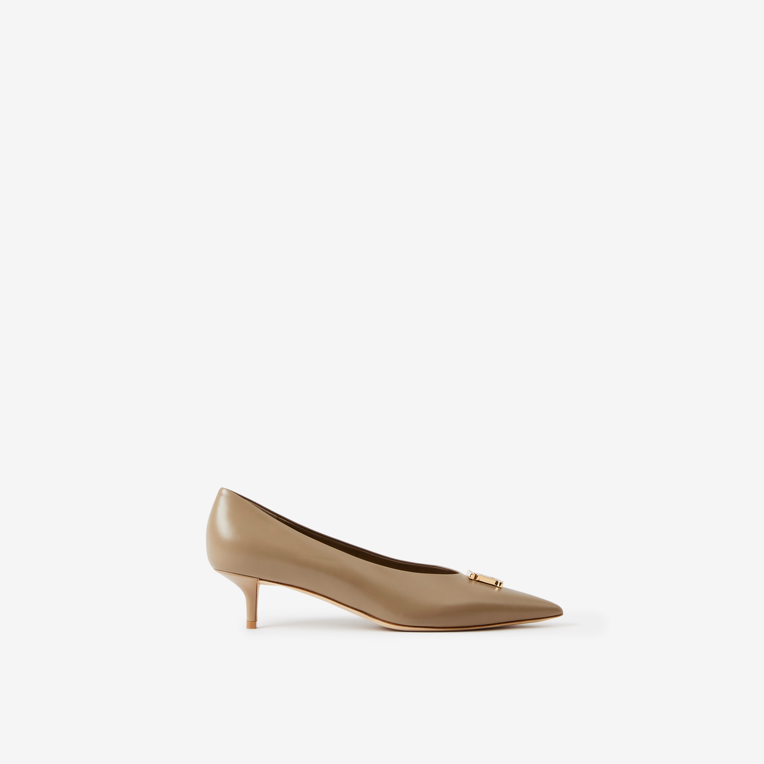 Zapatos de tacón en piel con monograma y puntera en pico (Beige Castaño) - Mujer | Burberry® oficial - 1