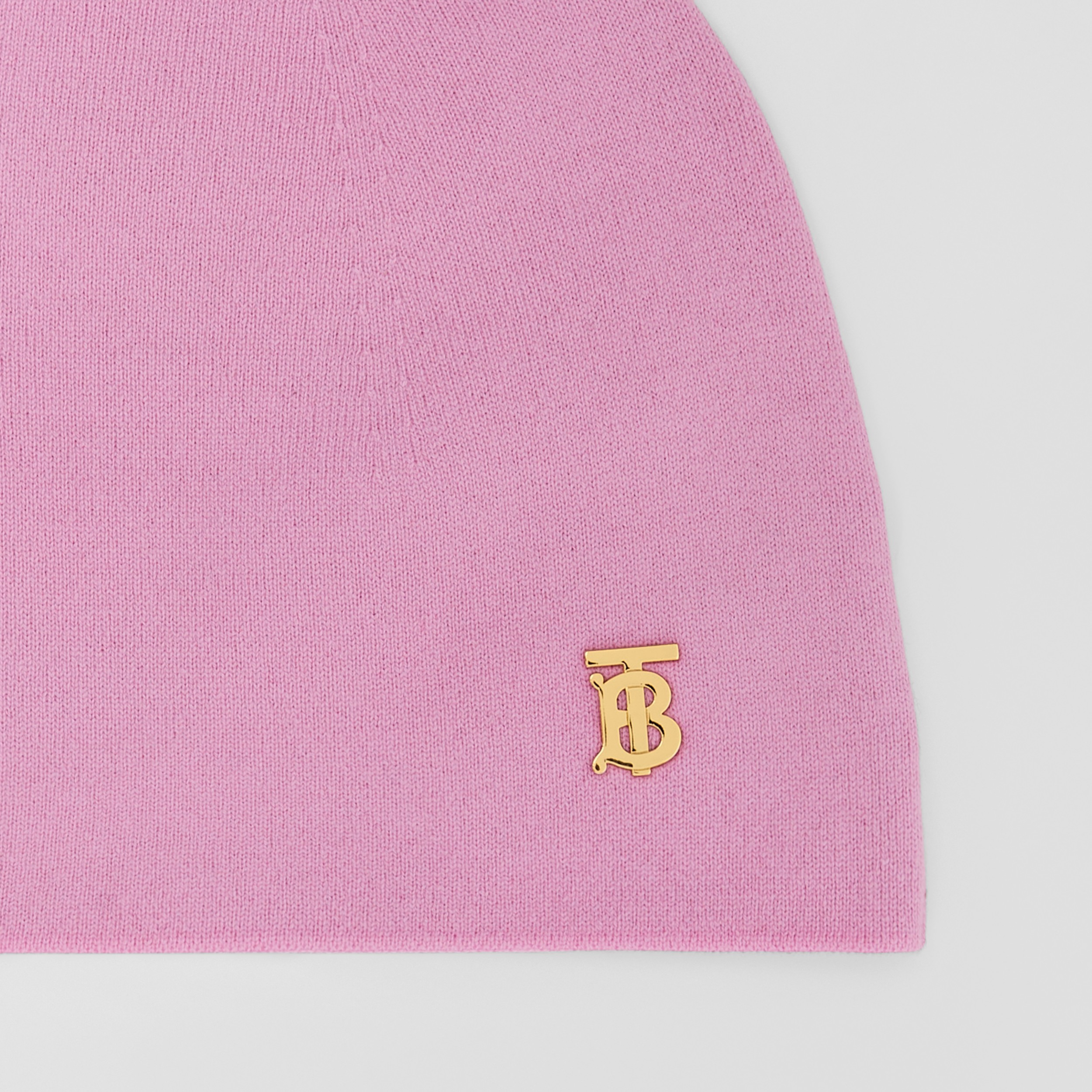 Reversible Monogram Motif Wool Cashmere Beanie in Primrose Pink/camel | Burberry® Official - 2