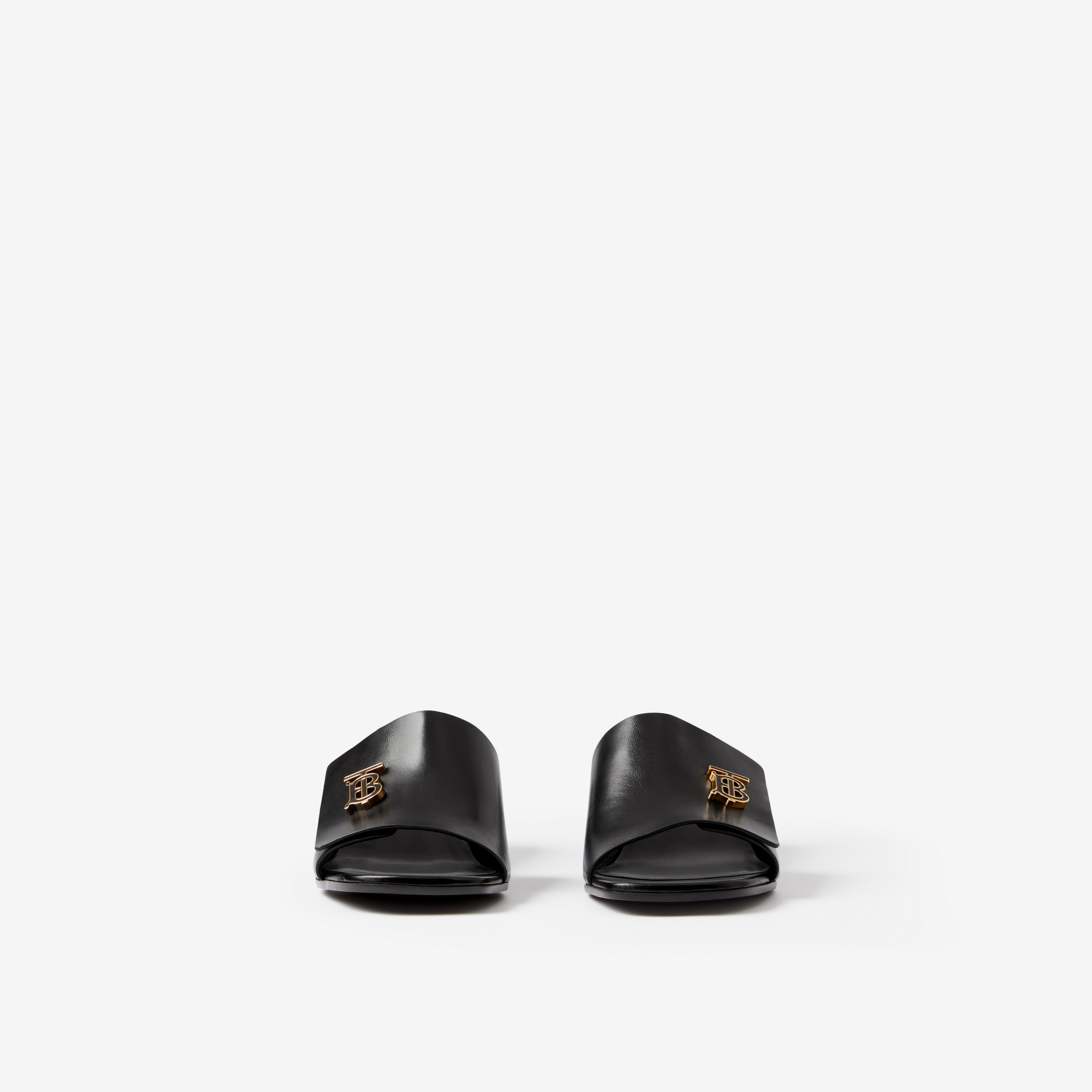Monogram Motif Leather Mules in Black - Women | Burberry® Official - 2