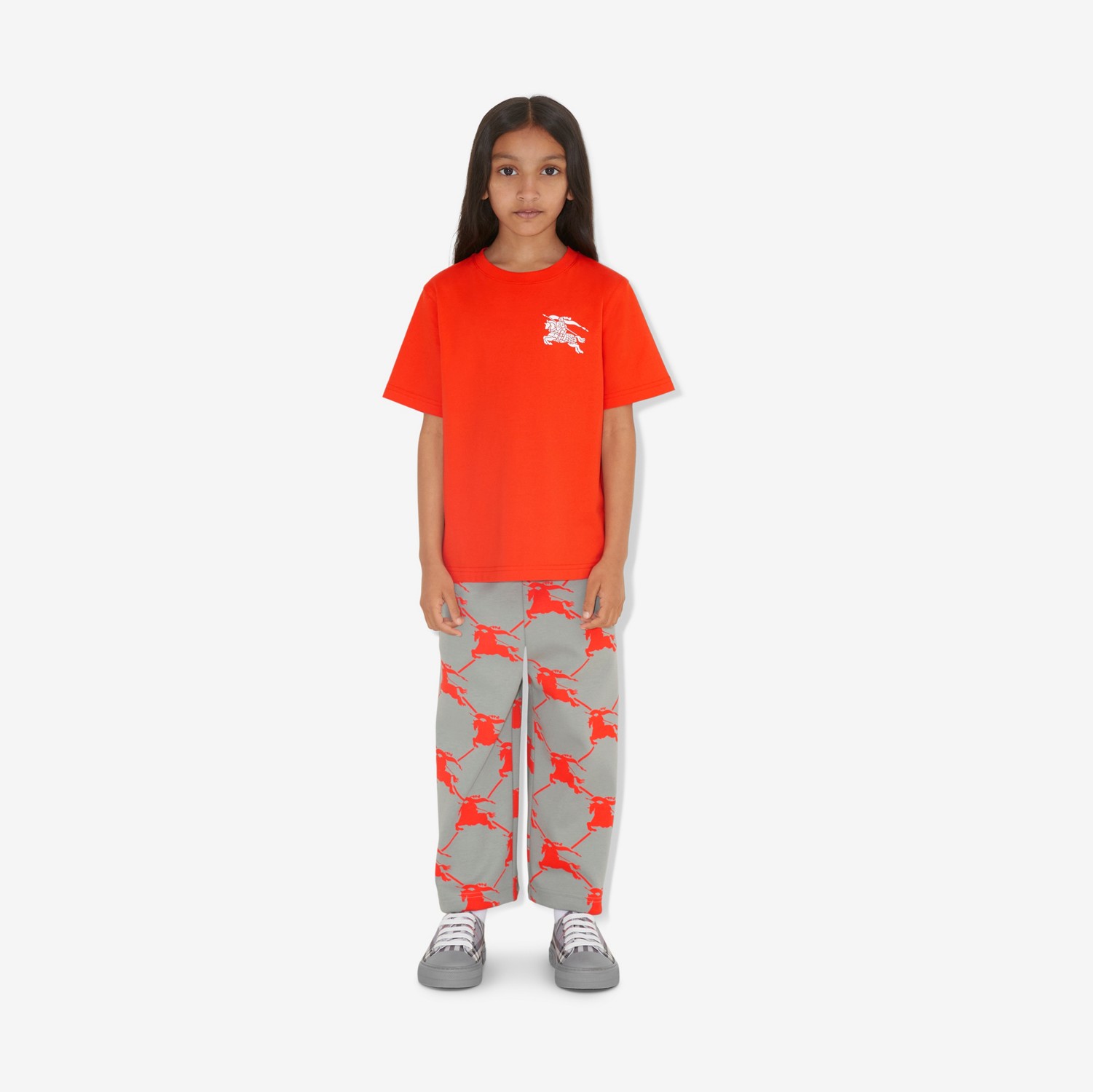 Camiseta en algodón con EKD (Naranja Escarlata) | Burberry® oficial