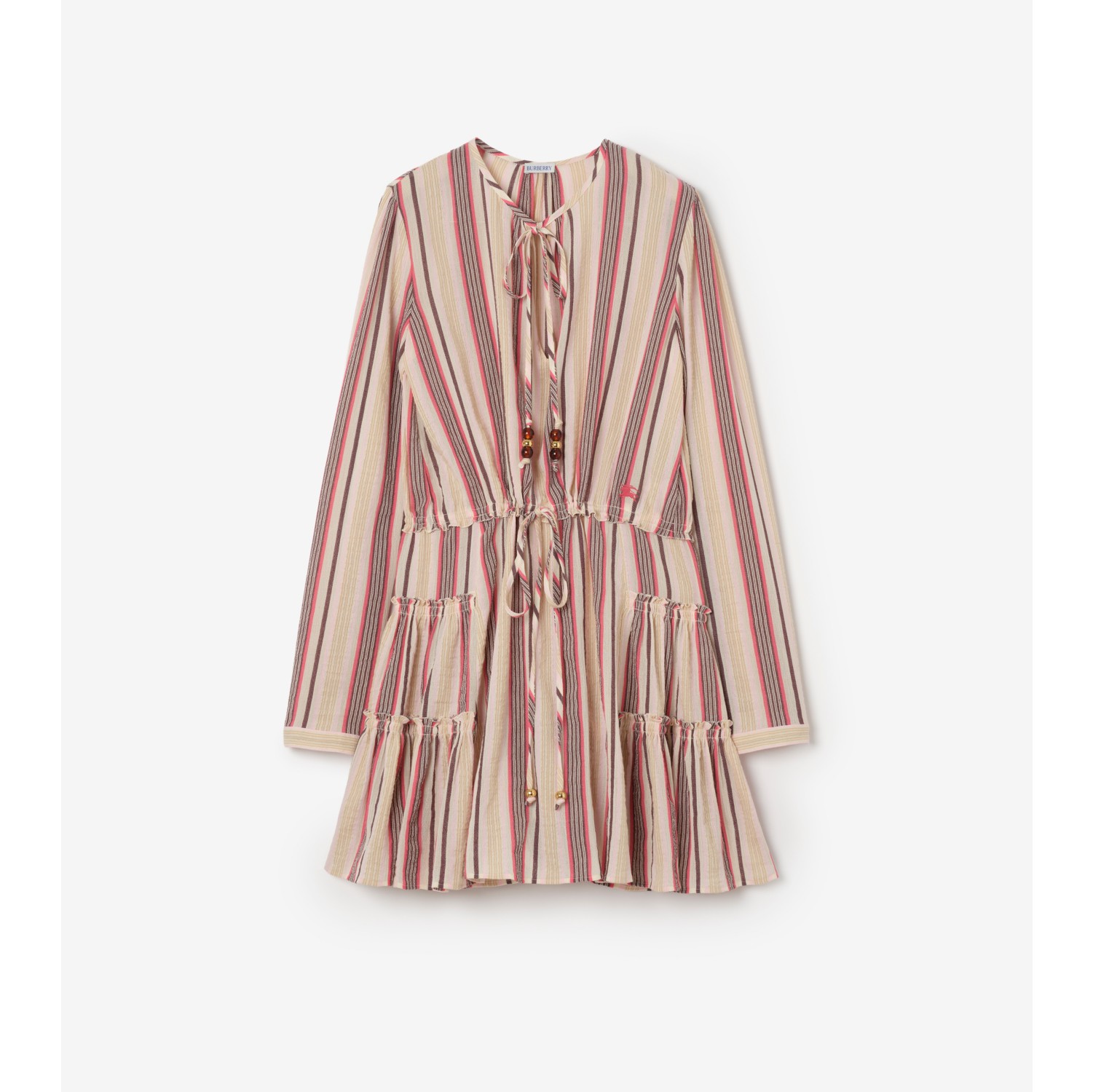 Baumwollvoile-Kleid mit Streifenmuster