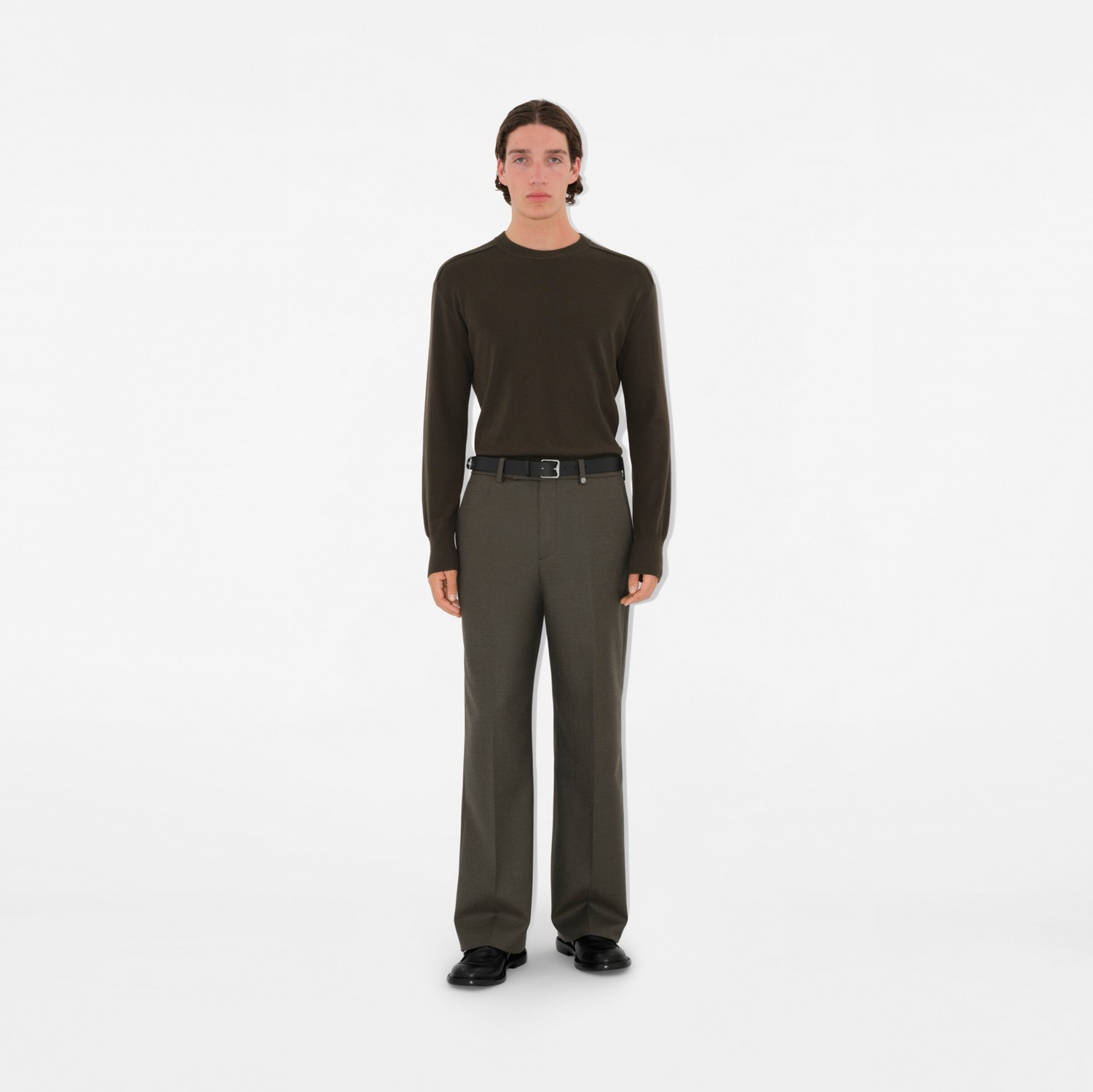 Wool Tailored Trousers in Loch melange - Men | Burberry Wool Tailored Trousers in Loch melange - Men | Burberry