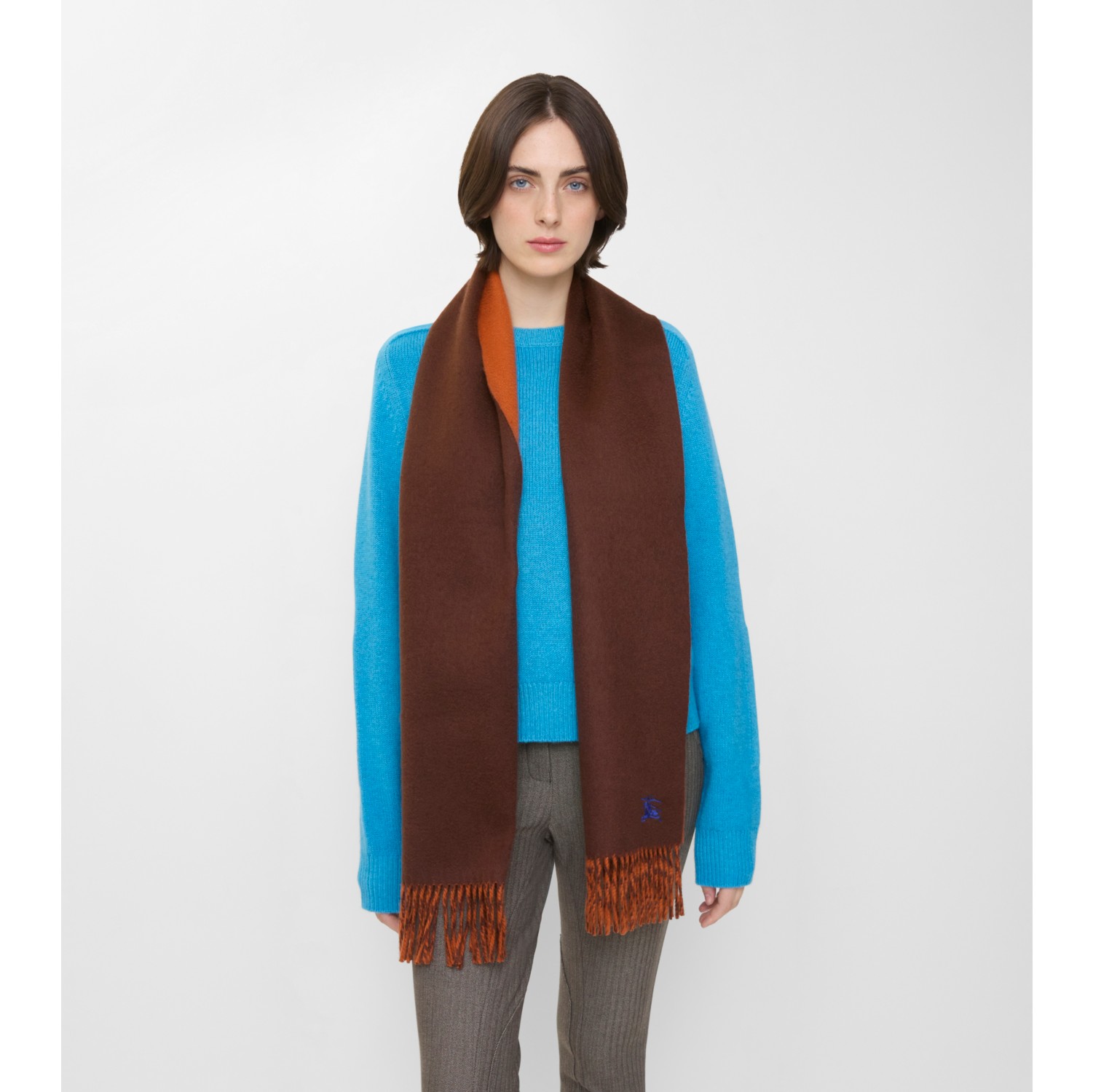 Reversible Cashmere Scarf in Treacle/brick | Burberry® Official
