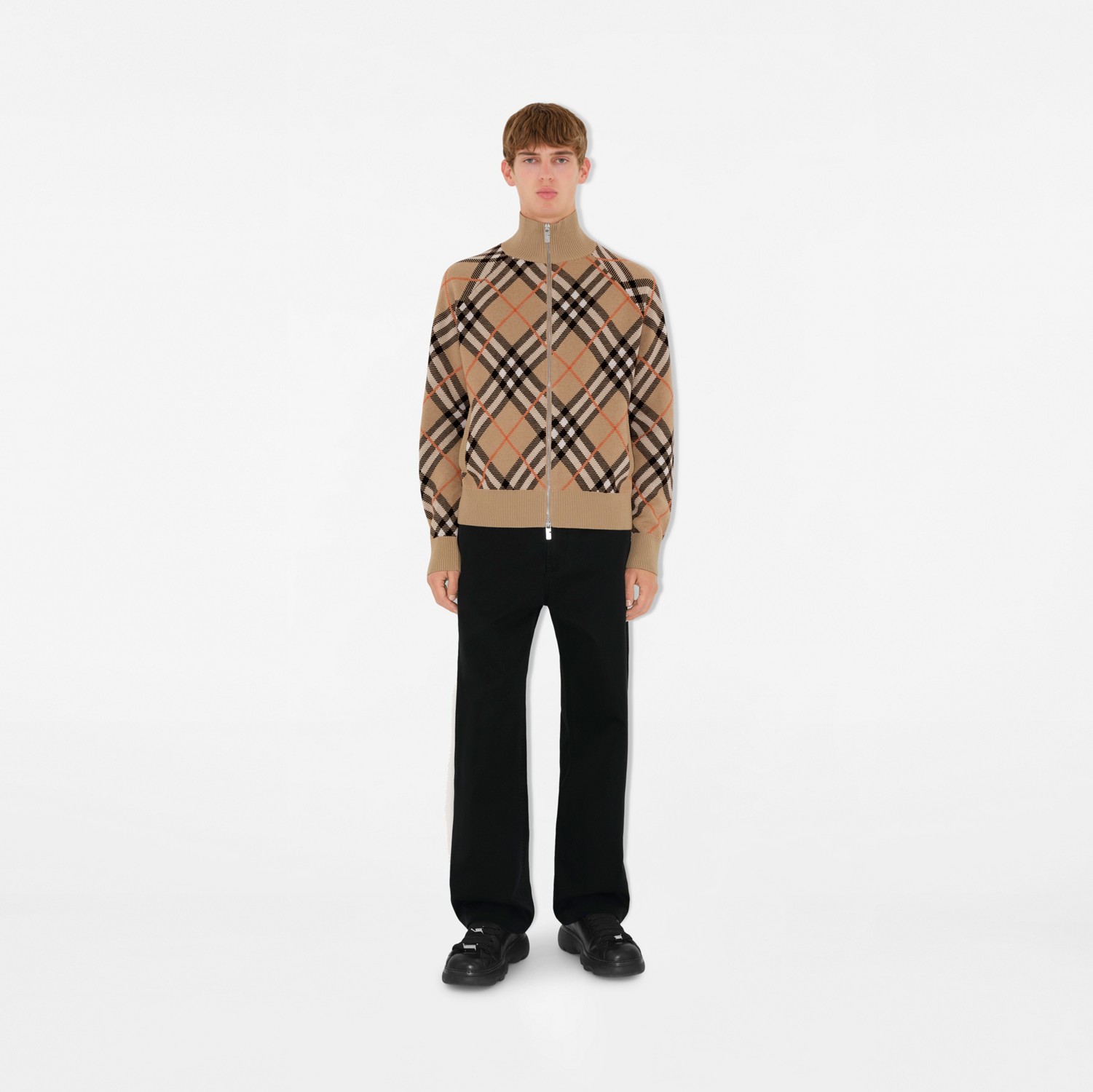 チェック ウールモヘアブレンド ジャケット (サンド) - メンズ, ウール, ナイロン, モヘア | Burberry®公式サイト チェック ウールモヘアブレンド ジャケット (サンド) - メンズ, ウール, ナイロン, モヘア | Burberry®公式サイト