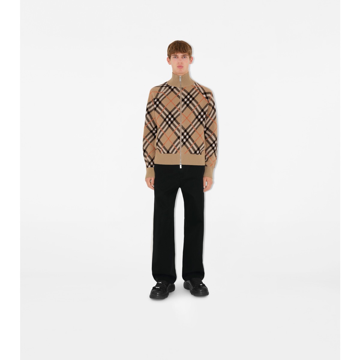  Check Wool Mohair Blend Jacket