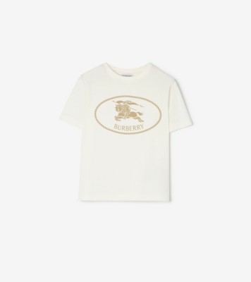 Knight Stamp Cotton T-shirt in Chalk white | Burberry® Official
