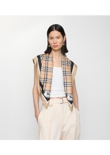 Check Silk Scarf