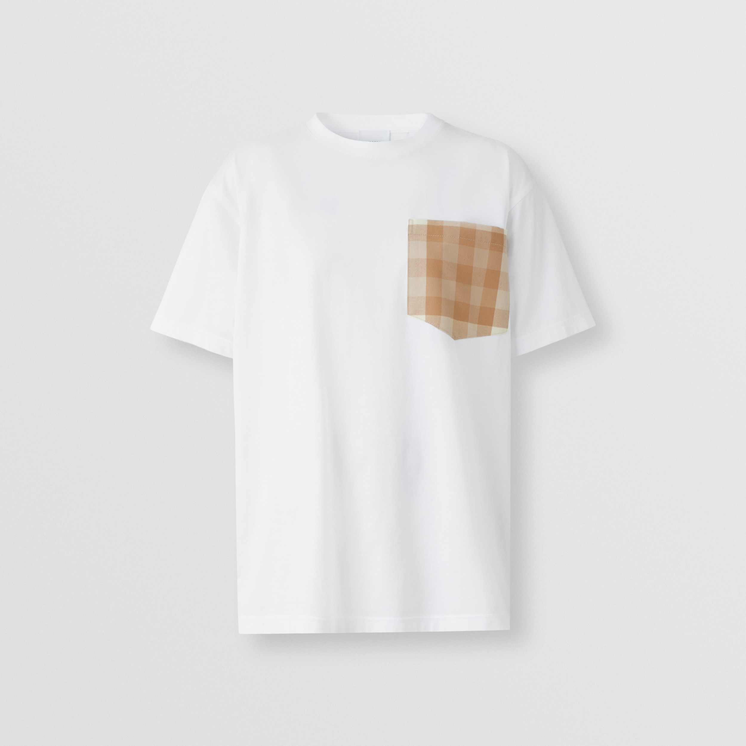 Oversize-Baumwoll-T-Shirt mit Karotasche (Weiß) - Damen | Burberry® - 4