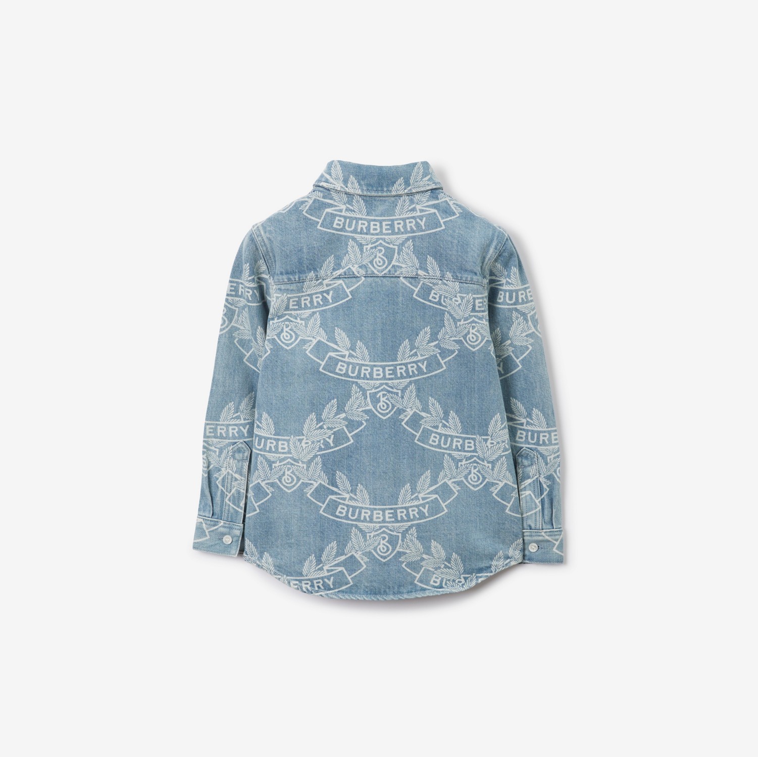 Baumwollhemd mit Eichenblatt-Emblemen (Hellblau) | Burberry®