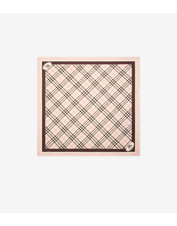 Foulard in seta Check con Knight Stamp