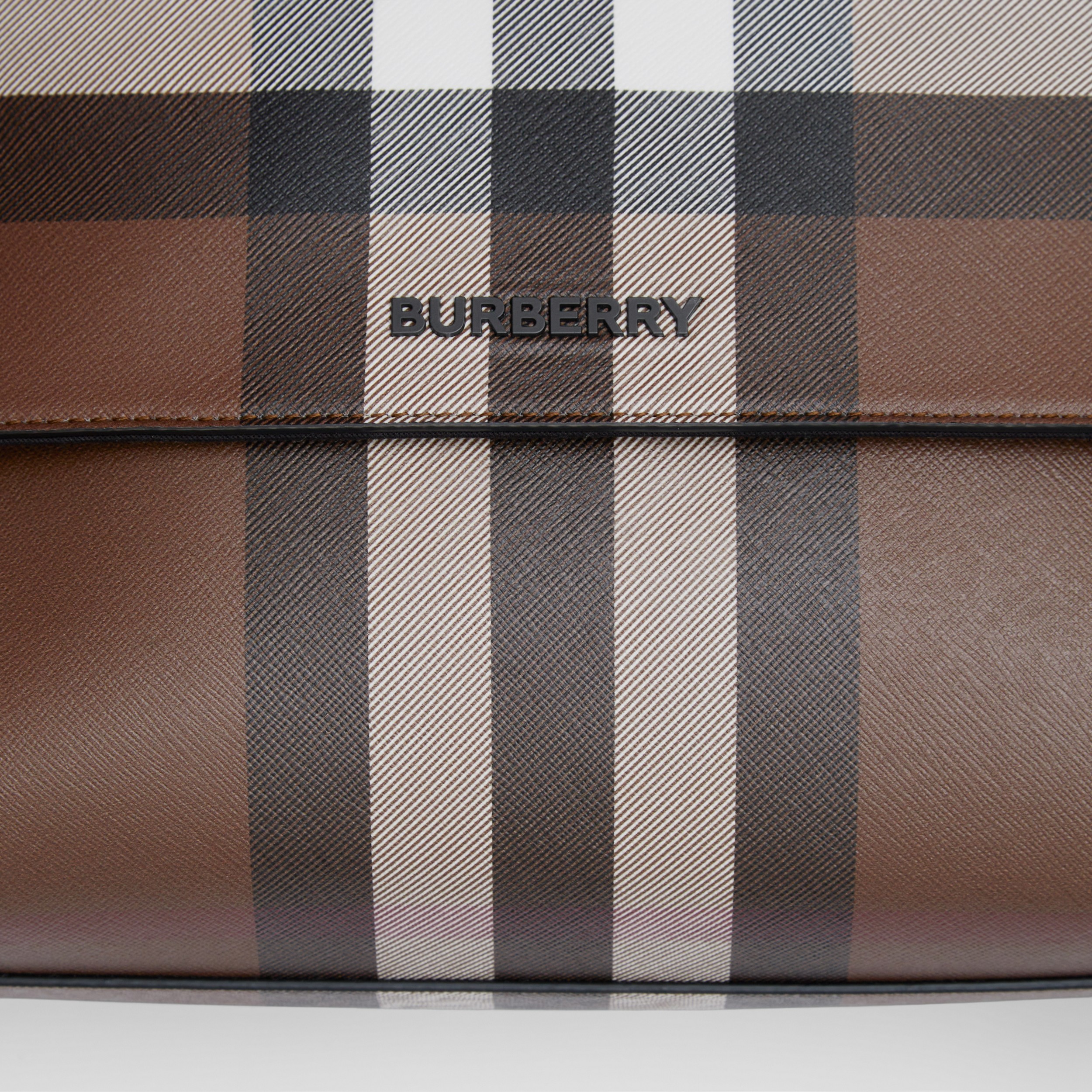 Exaggerated Check and Leather Large Messenger Bag in Dark Birch Brown - Men | Burberry® Official - 2