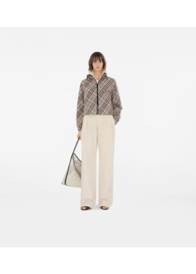 Cropped Reversible Check Jacket