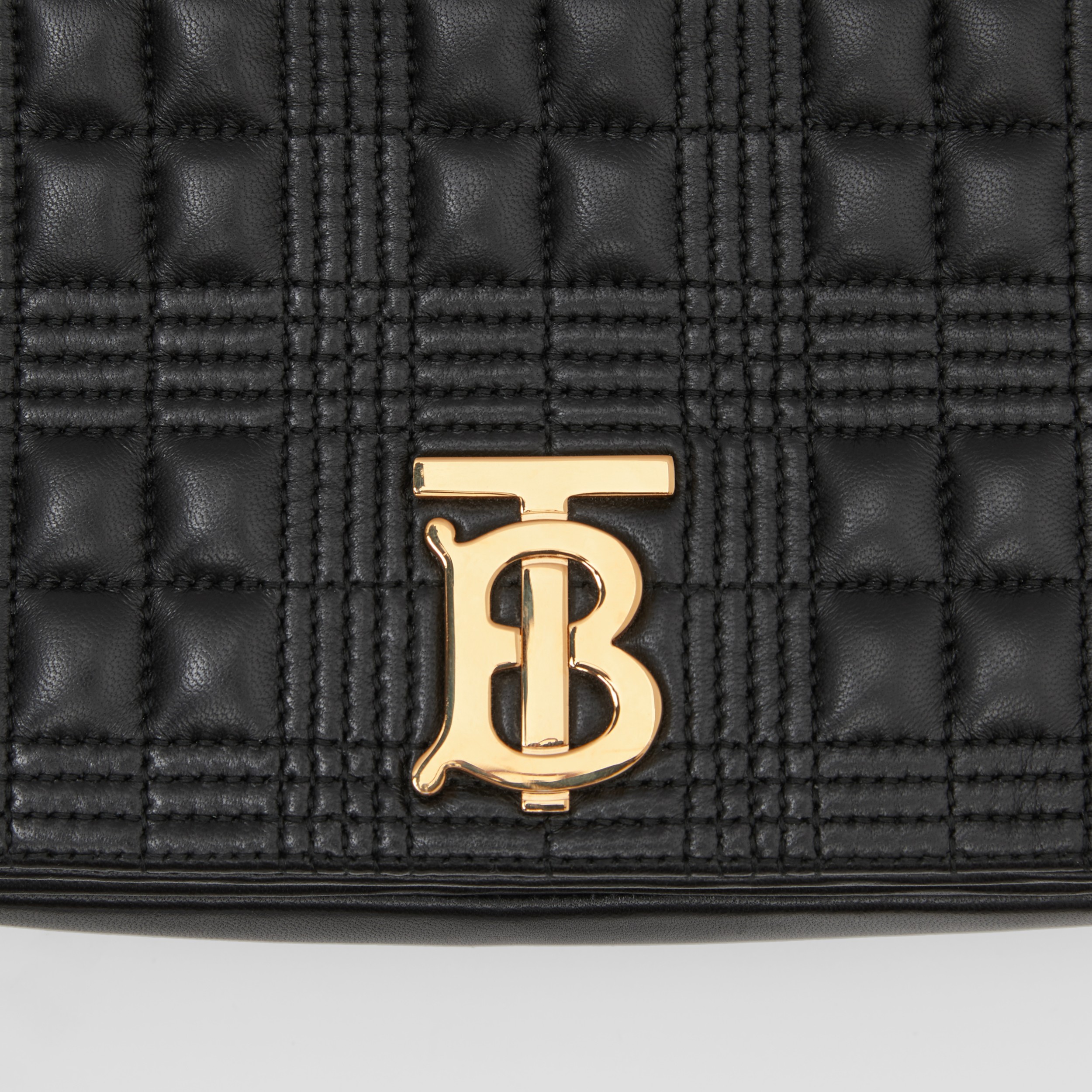 Small Quilted Lambskin Lola Bag in Black/light Gold Women Burberry