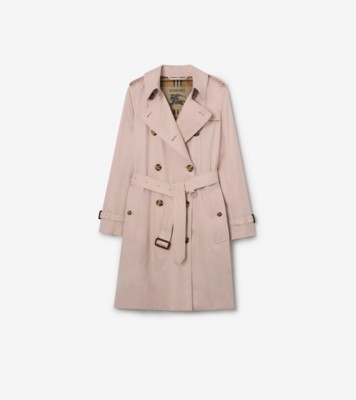 Mid-length Tropical Gabardine Kensington Trench Coat in Pale sugar