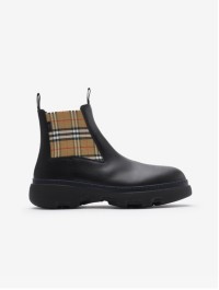 Leather Creeper Low Chelsea Boots in colour Black/sand