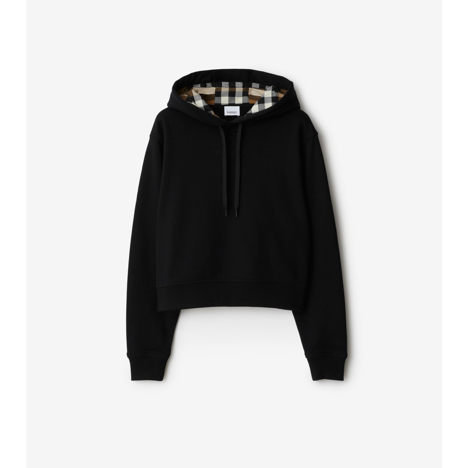 Cropped zip-through hoodie - Black - Ladies