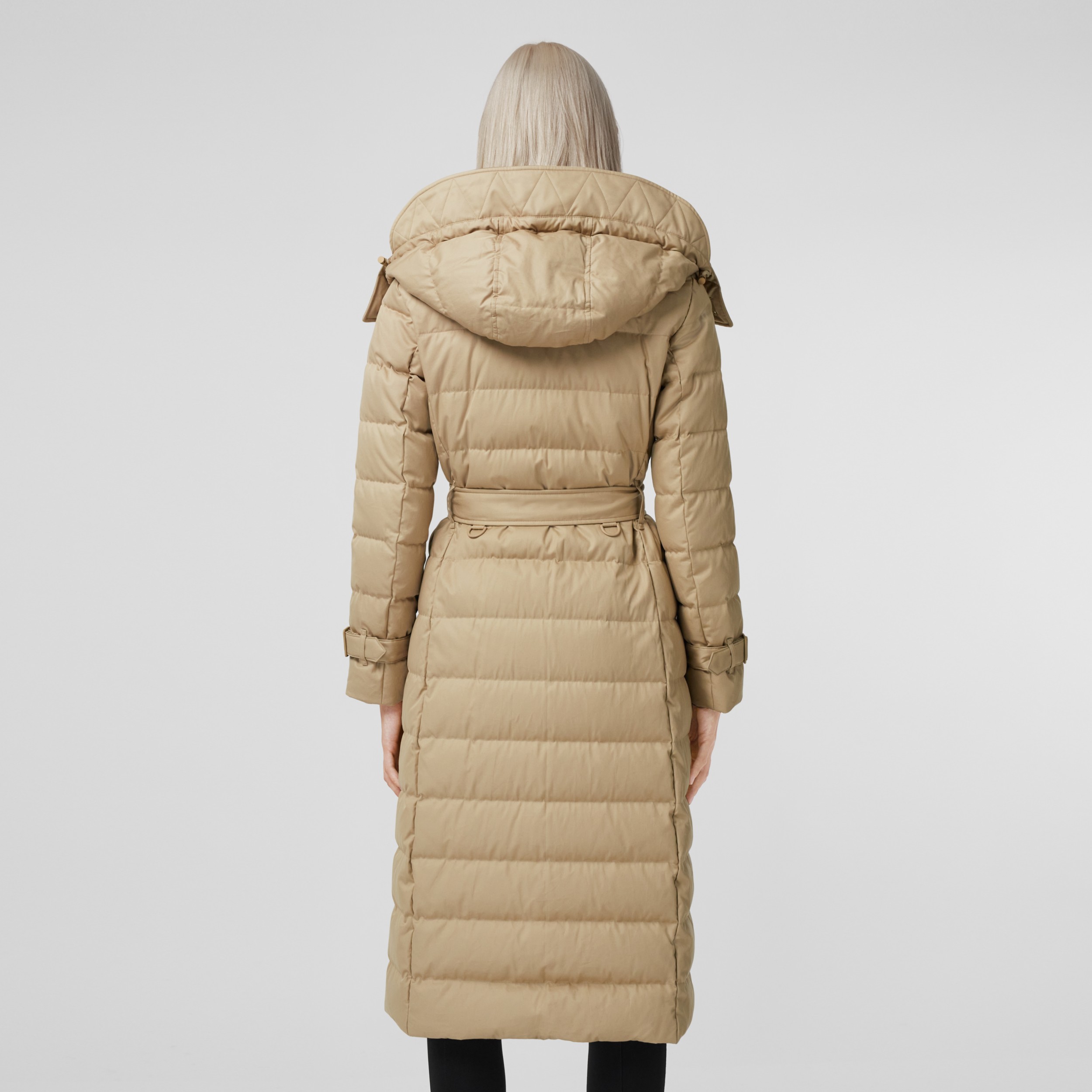 Detachable Hood Cotton Gabardine Puffer Coat in Honey - Women | Burberry®  Official