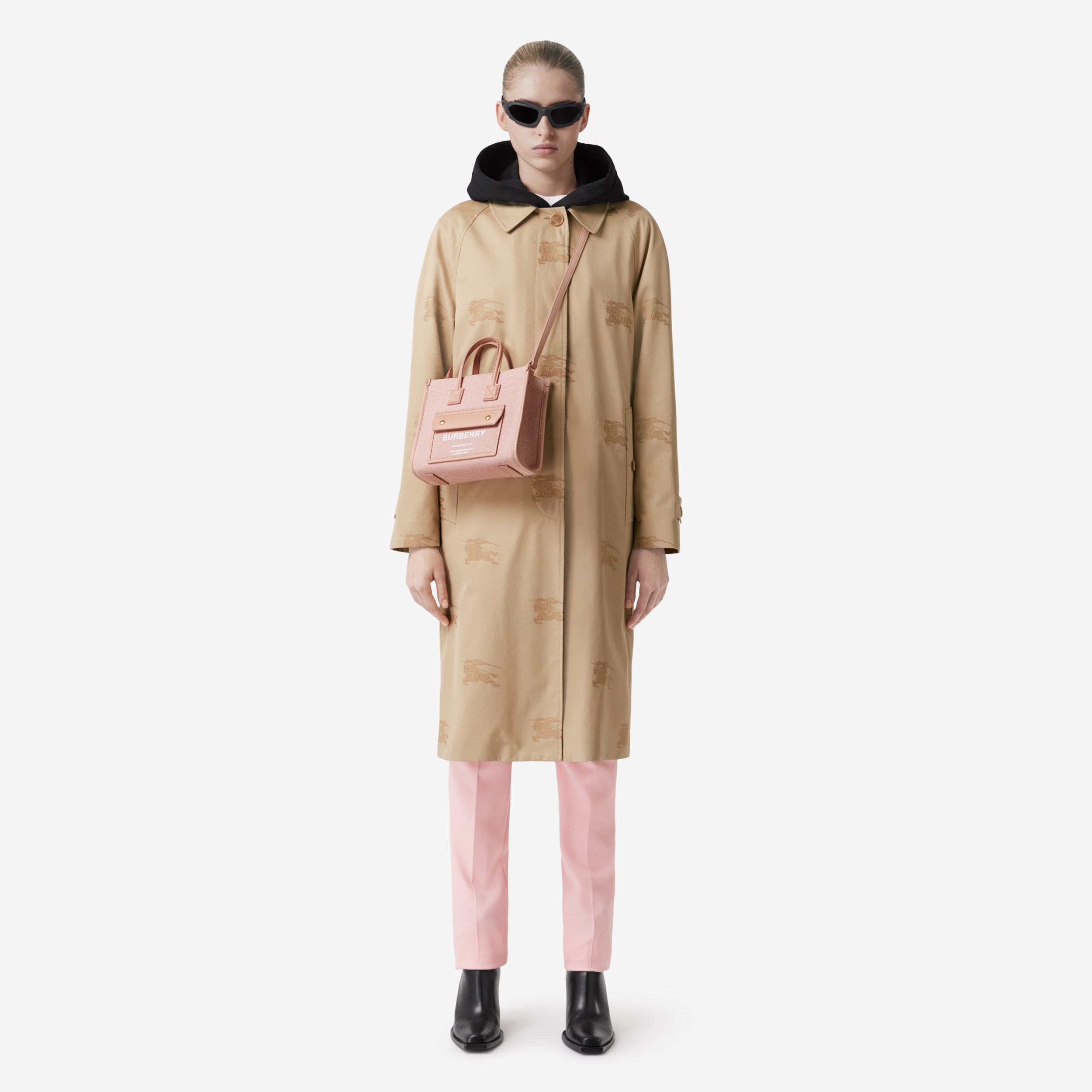 Mini Freya Tote in Bright Red/dusky Pink - Women | Burberry® Official - 4