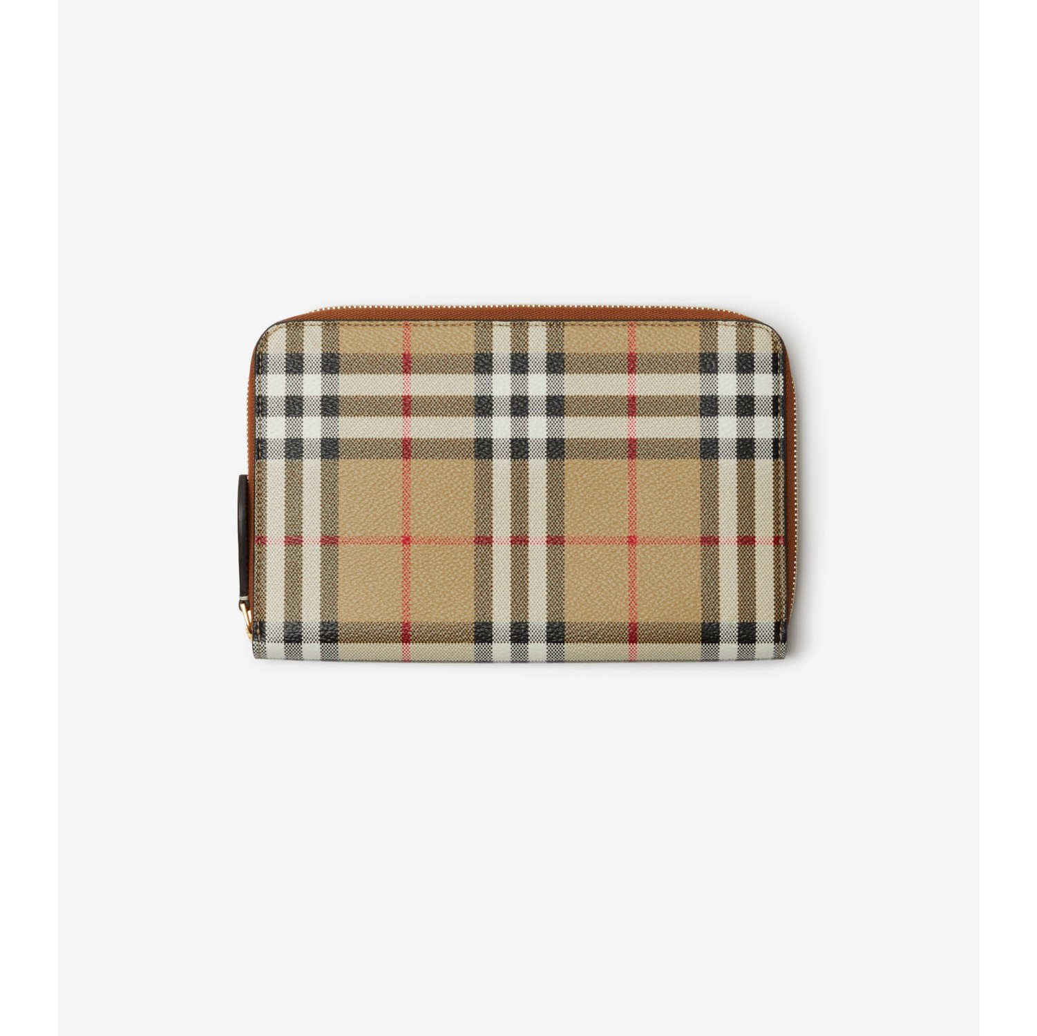 BURBERRY Vintage Check Leather Wallet Beige