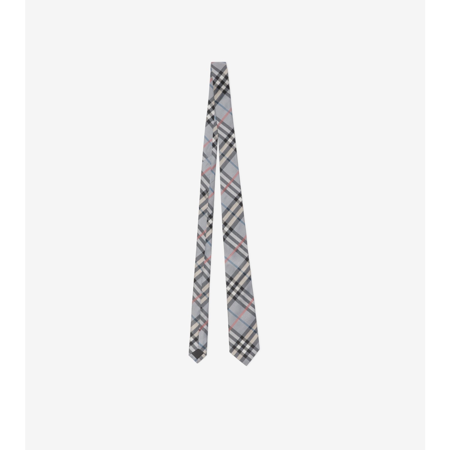 Check Silk Tie in Glacier Men Burberry Official