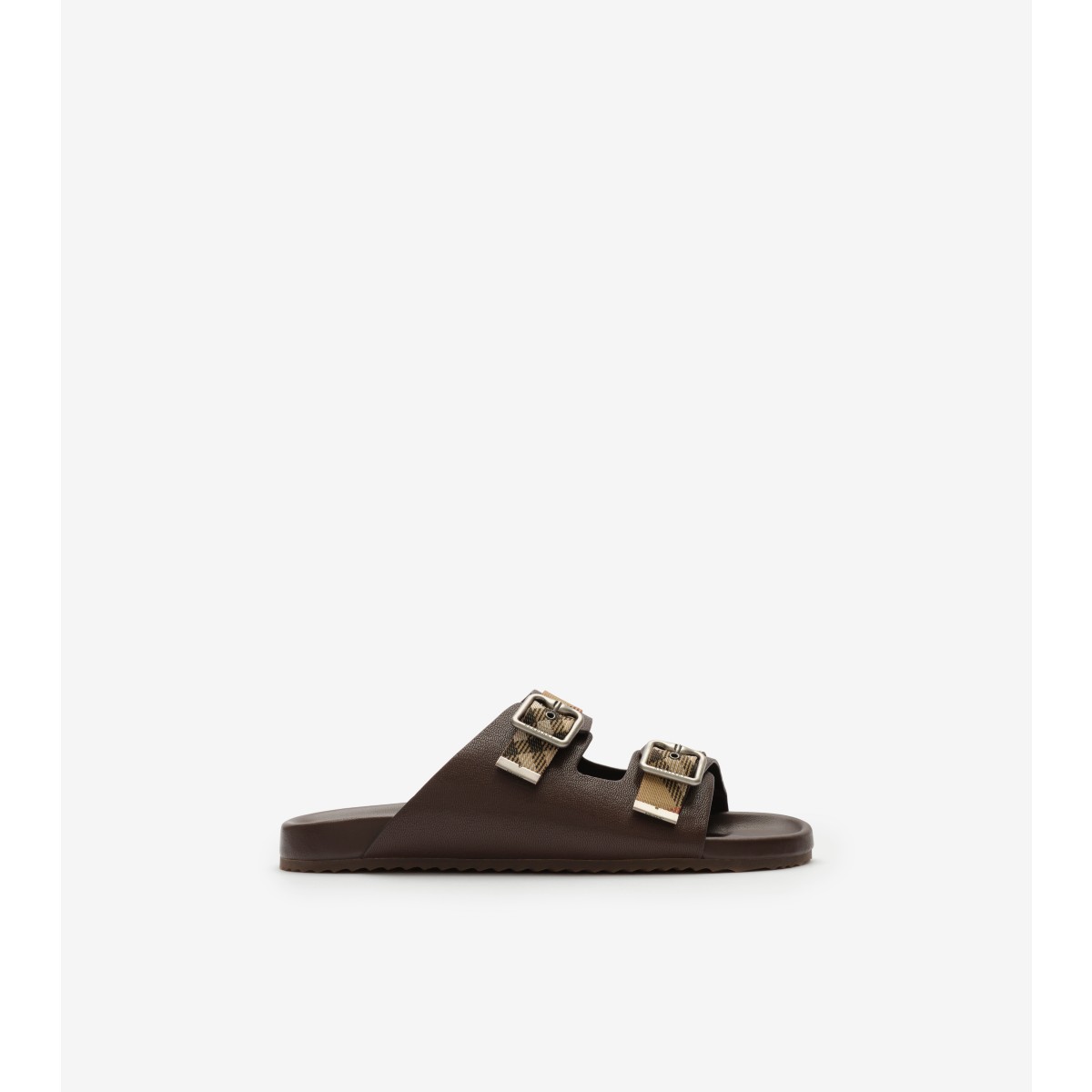  Check Leather Urchin Sandals