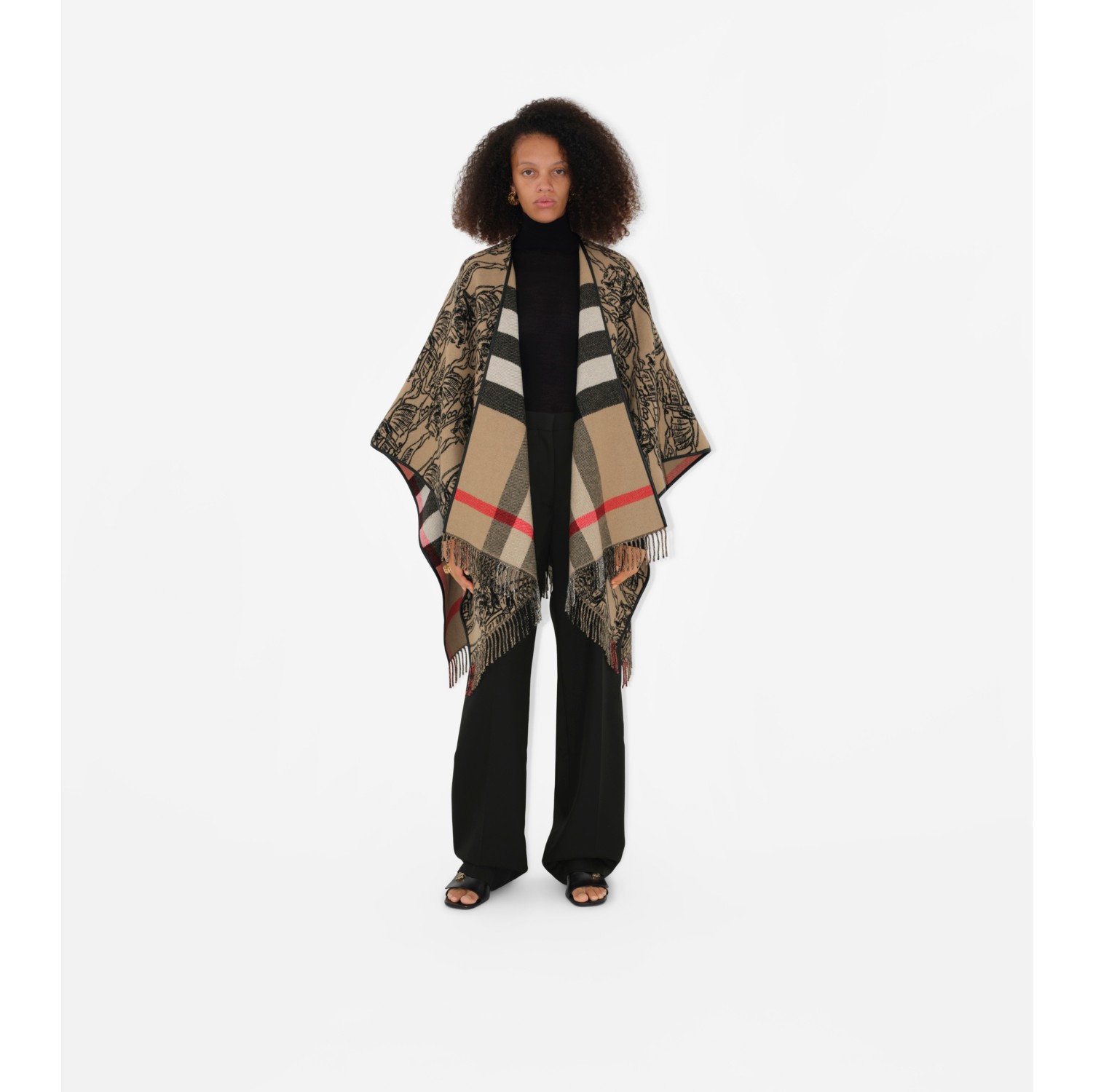 Reversible EKD Check Wool Cape