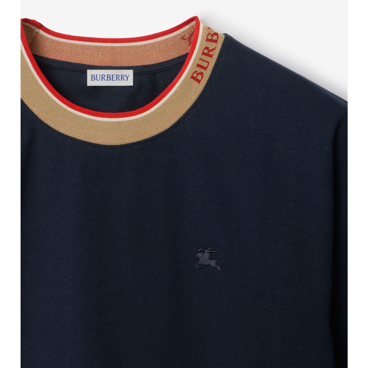 Logo Cotton T-shirt in Navy - Men | Burberry® Official