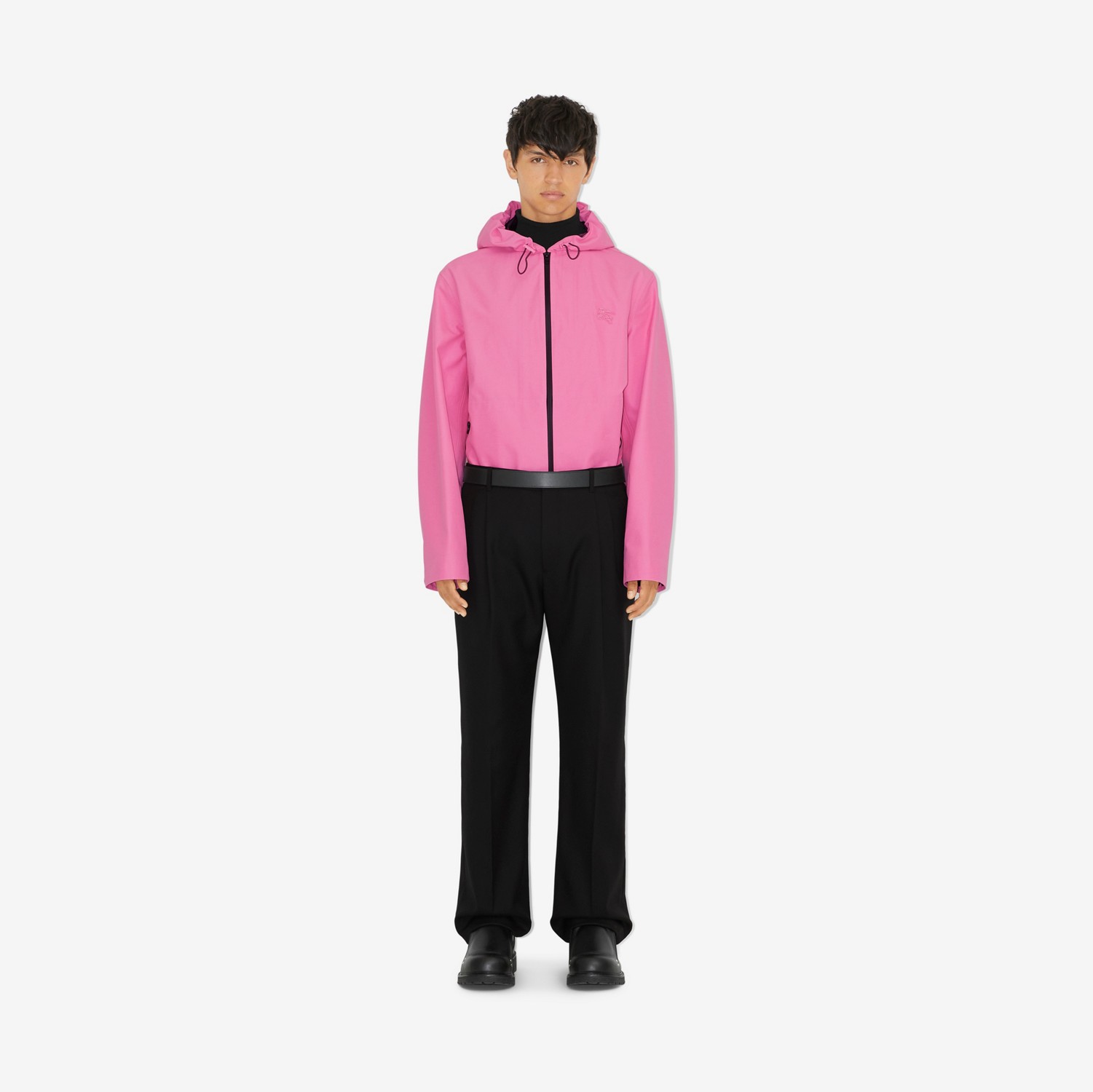 Jaqueta de algodão tecnológico com estampa EKD (Rosa Chiclete) - Homens | Burberry® oficial