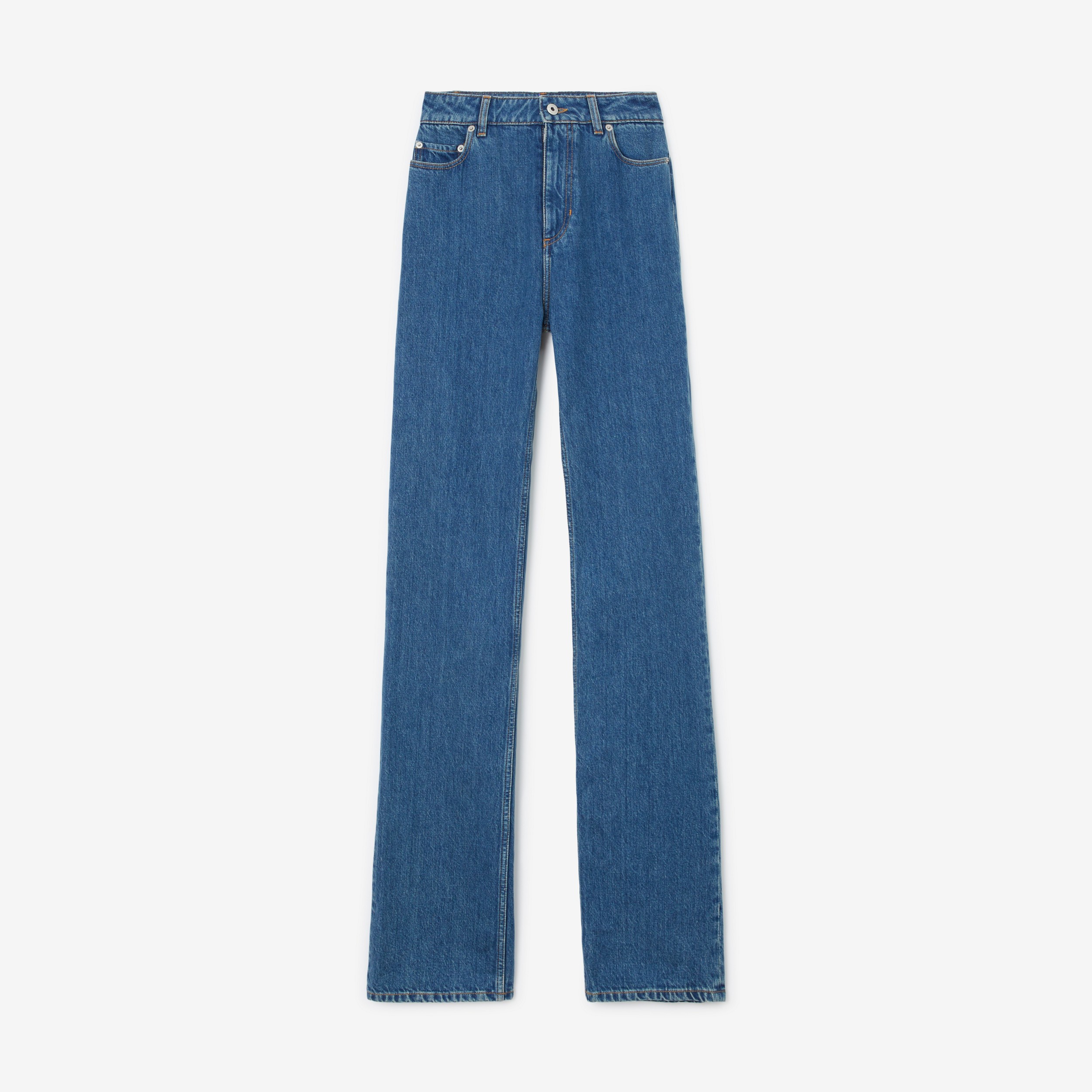 Calças jeans com corte reto (Azul Clássico) - Mulheres | Burberry® oficial - 1