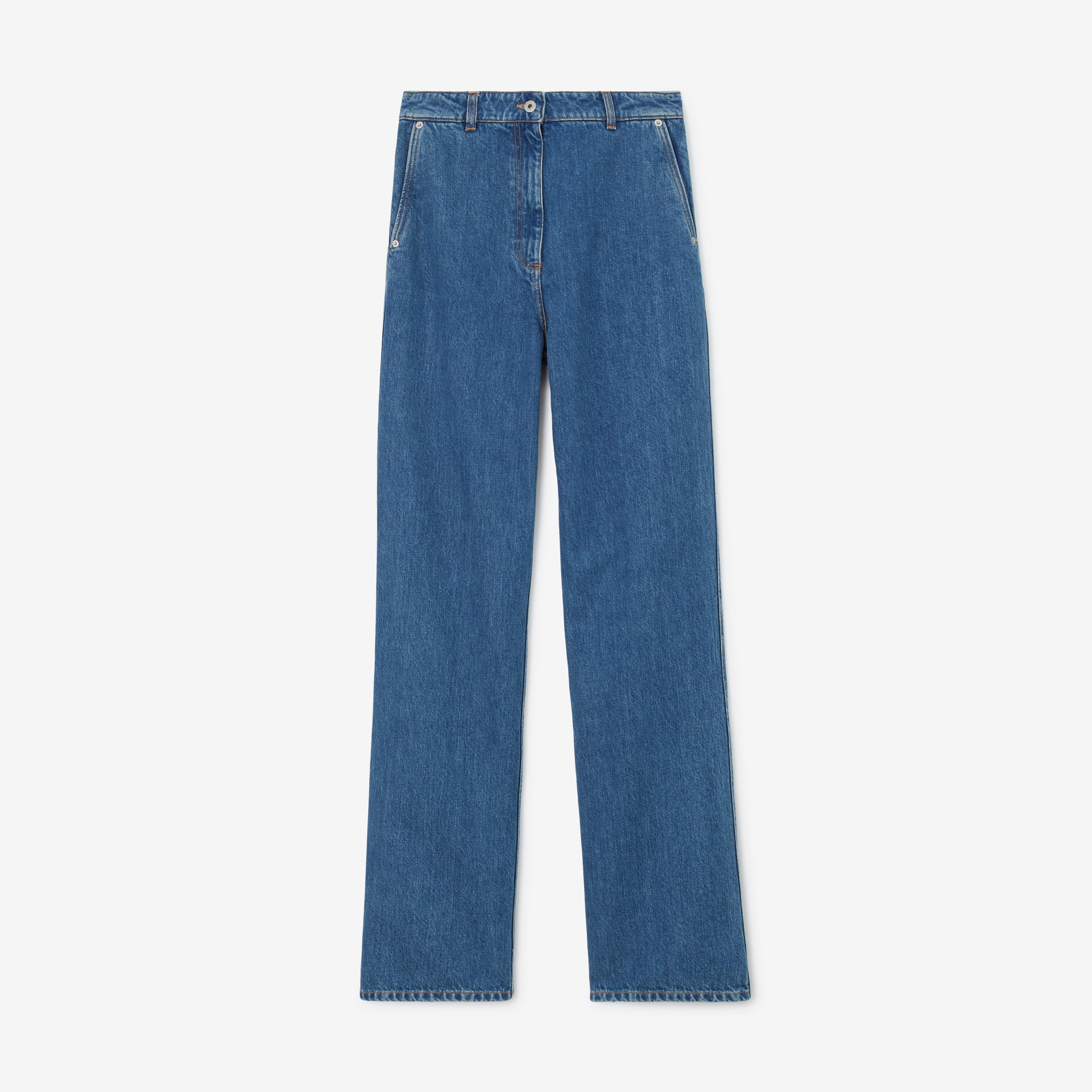 Calças jeans com corte descontraído (Azul Clássico) - Mulheres | Burberry® oficial - 1