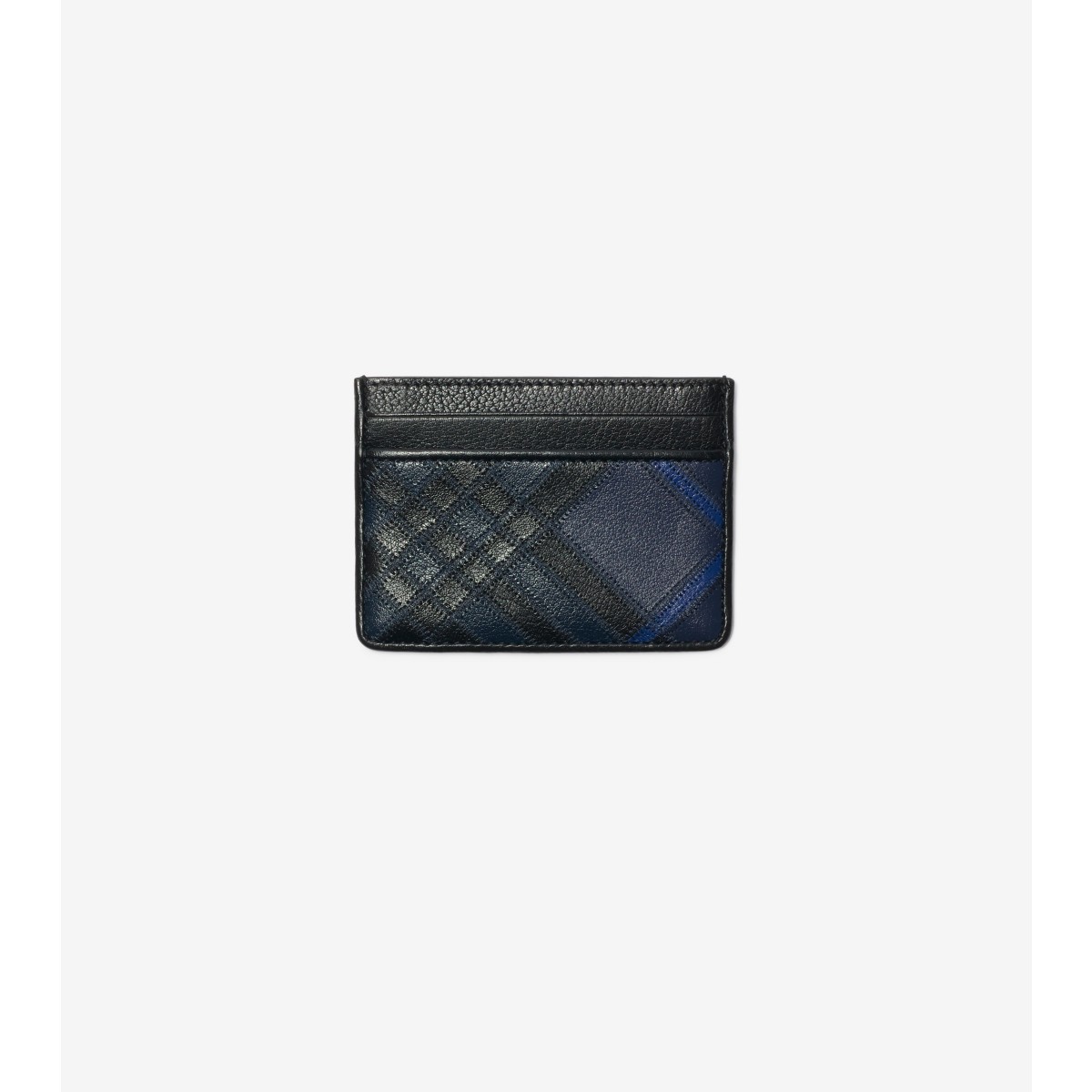 Burberry Check Intarsia Card Case In Blue