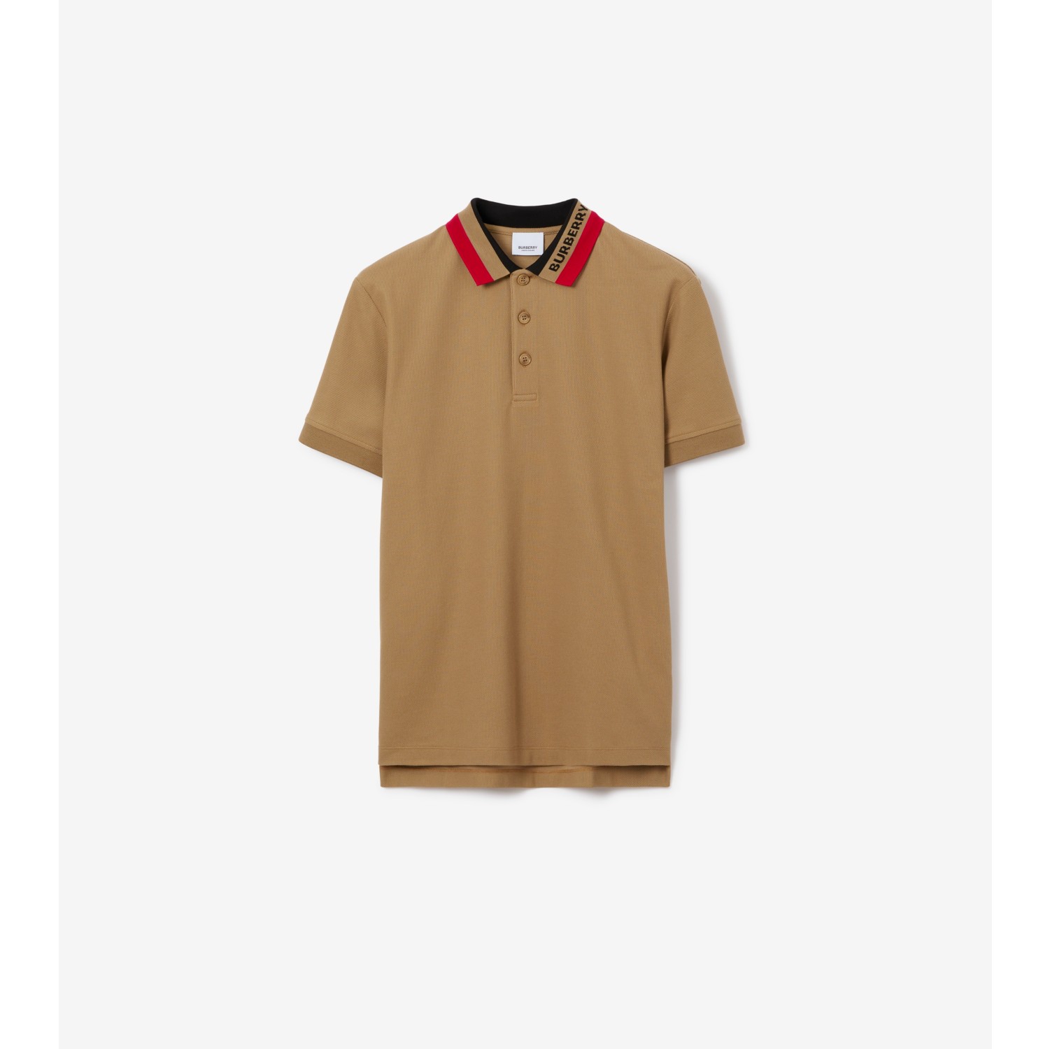 Cotton Polo Shirt in Camel - Men | Burberry® Official