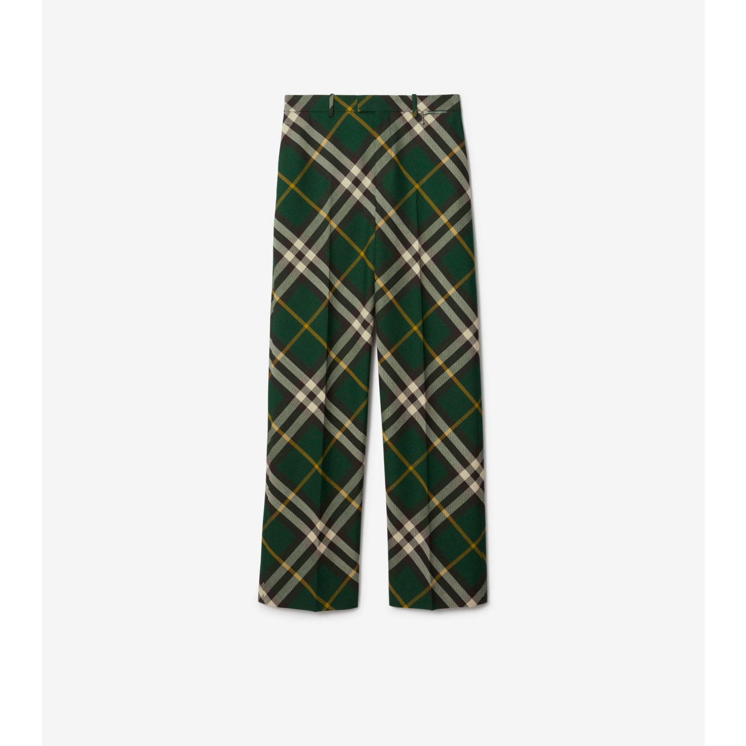 Check Wool Trousers in Ivy - Men | Burberry® Official