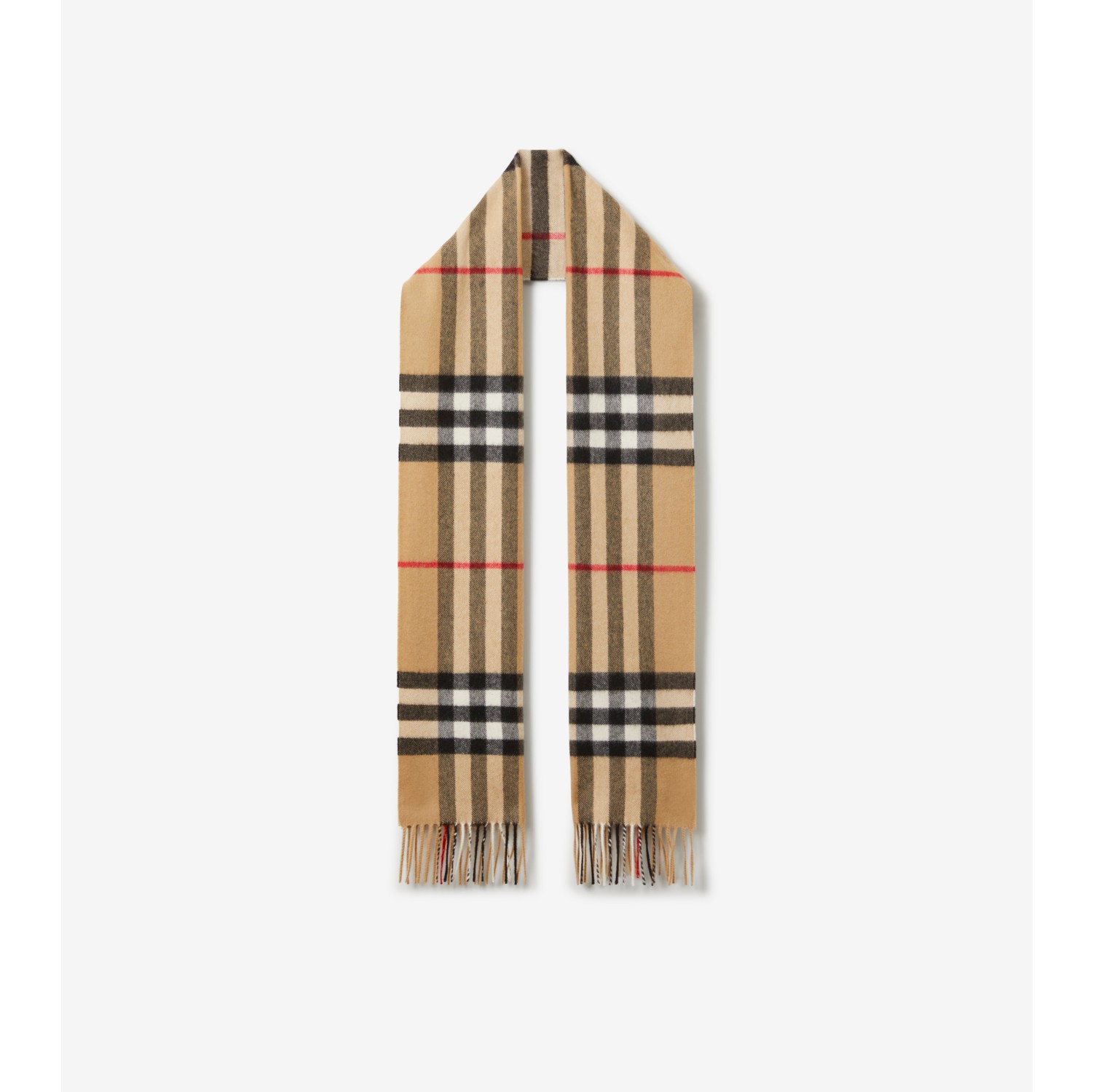 Check Cashmere Scarf in Archive Beige   Burberry® Official