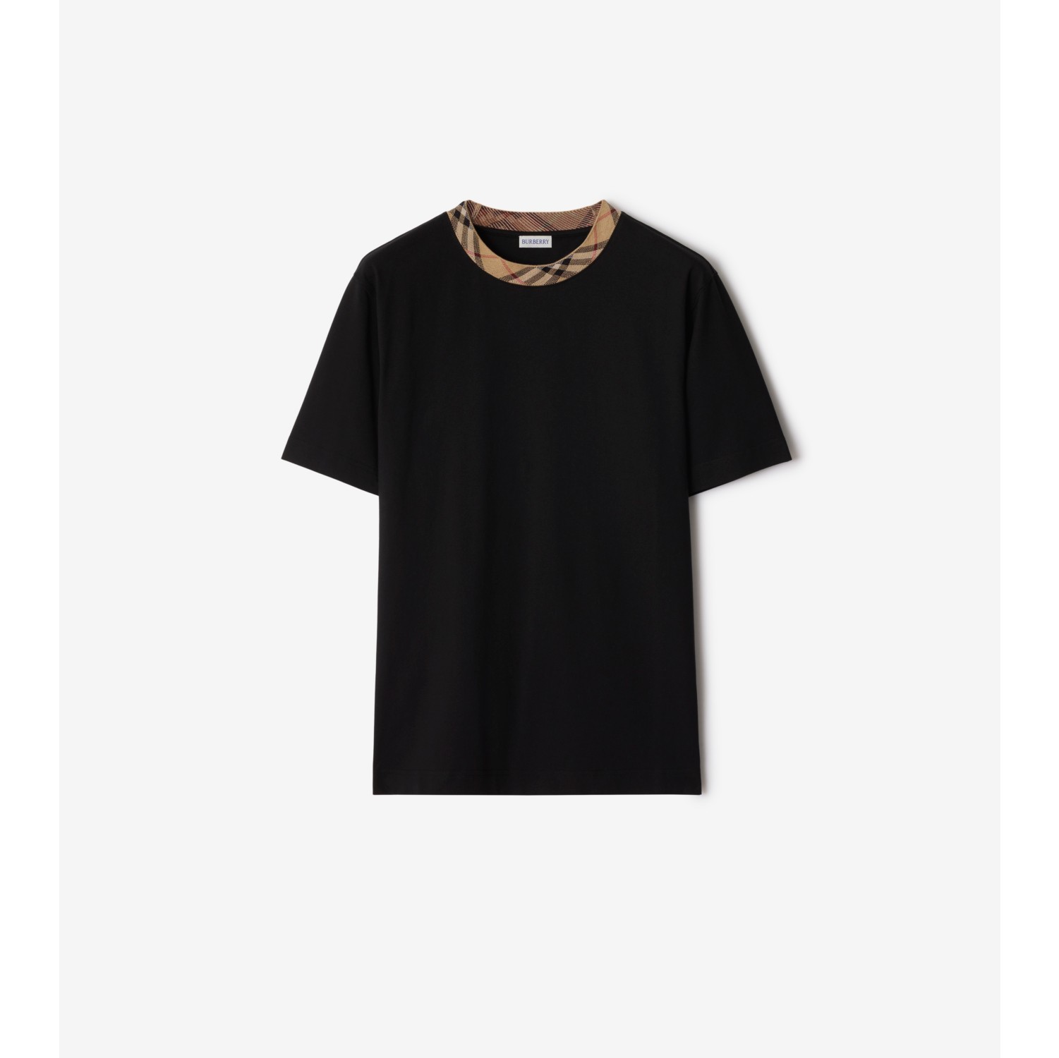 Check Trim Cotton T-shirt