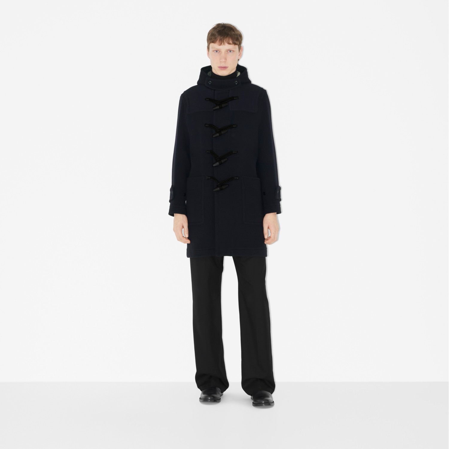 følsomhed Sow nominelt Technical Wool Duffle Coat in Navy - Men | Burberry® Official