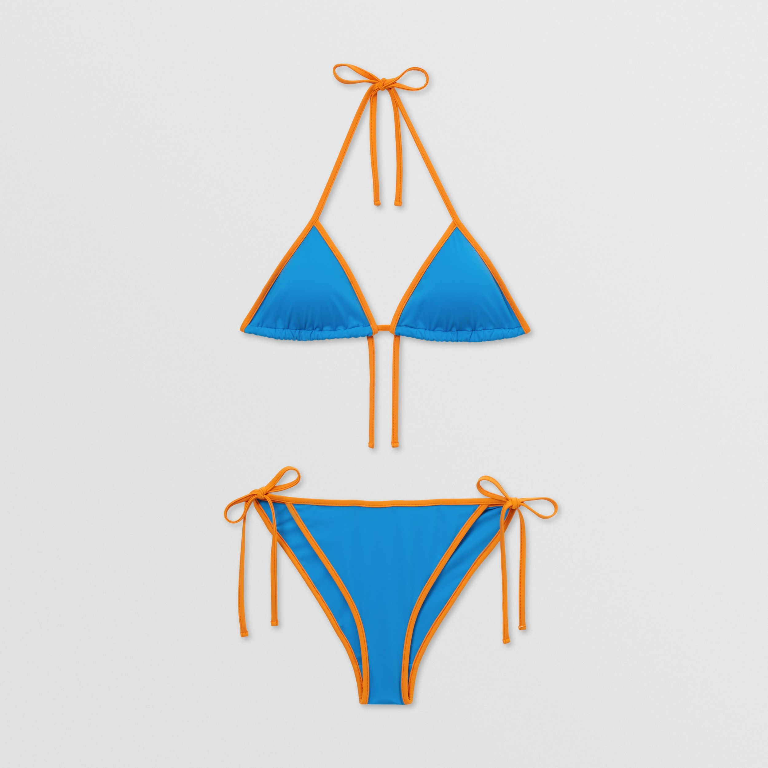 Monogram Motif Triangle Bikini in Bright Cobalt Women Burberry