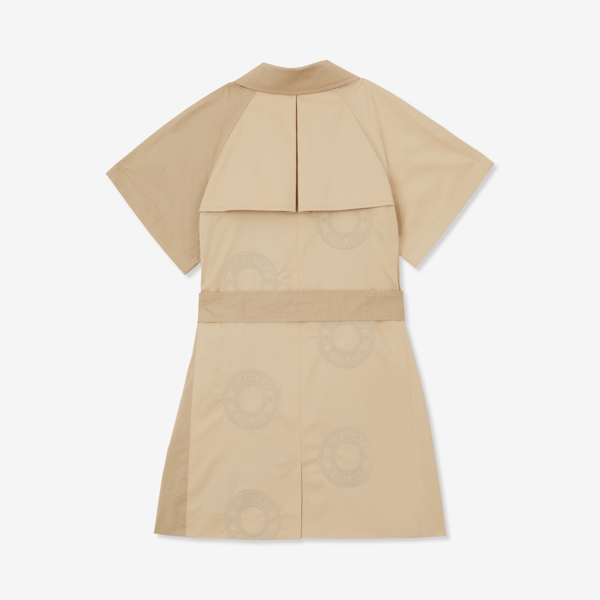 Logo Graphic Stretch Cotton Trench Dress in Archive Beige | Burberry® Official - 2