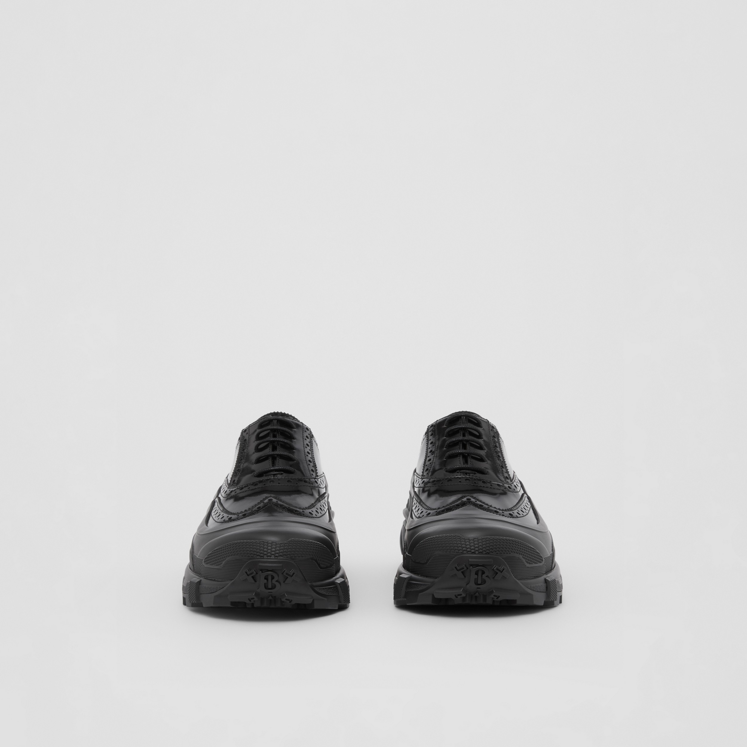 Brogue Detail Leather Sneakers in Black - Men | Burberry® Official - 4