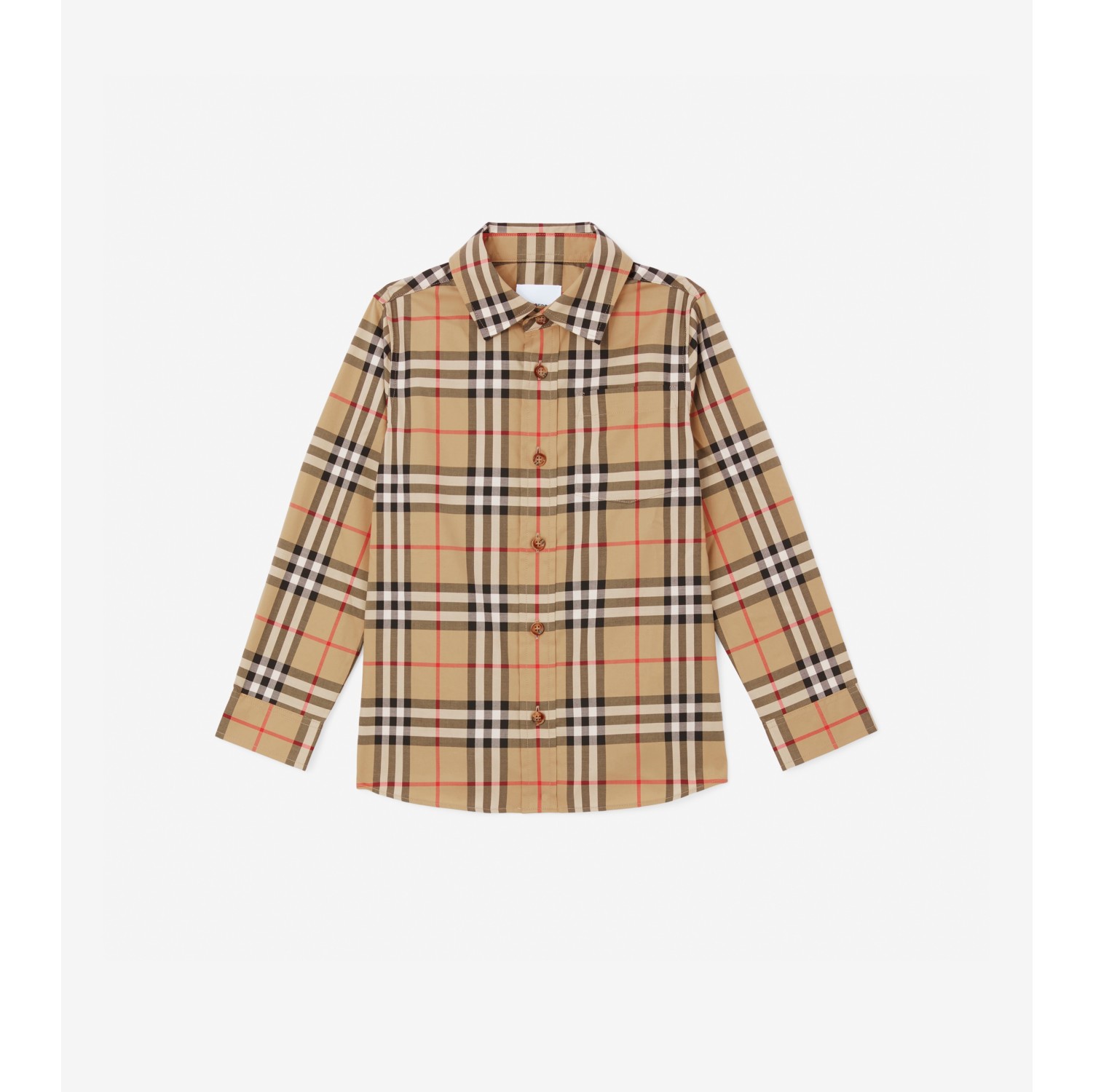 BURBERRY: cotton shirt with check pattern - Beige
