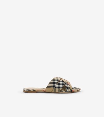 【BURBERRY】CHECK SLIDES Check Slides in Black/calico - Men, Technical | Burberry