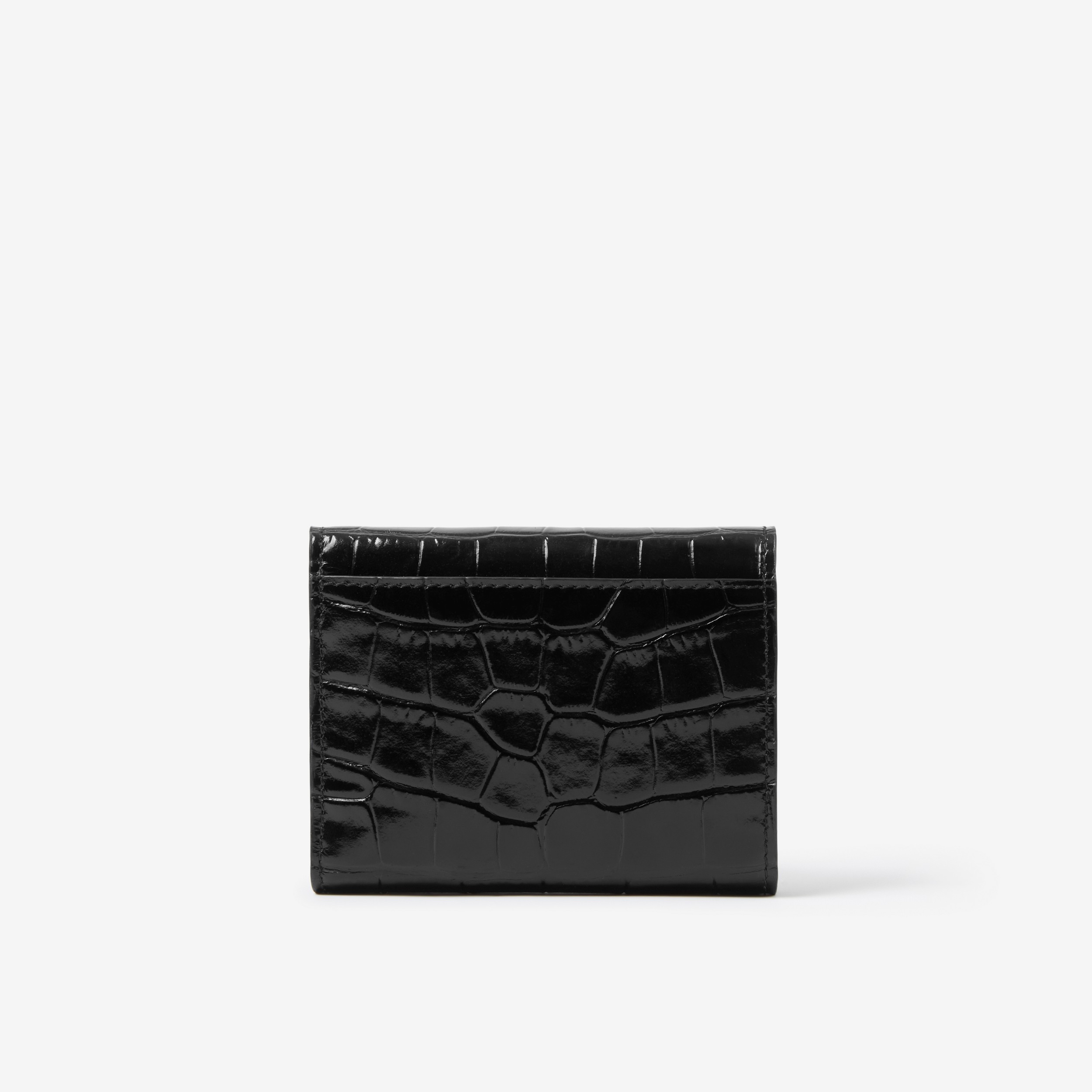 Embossed Leather TB Compact Wallet in Black - Women | Burberry® Official - 3